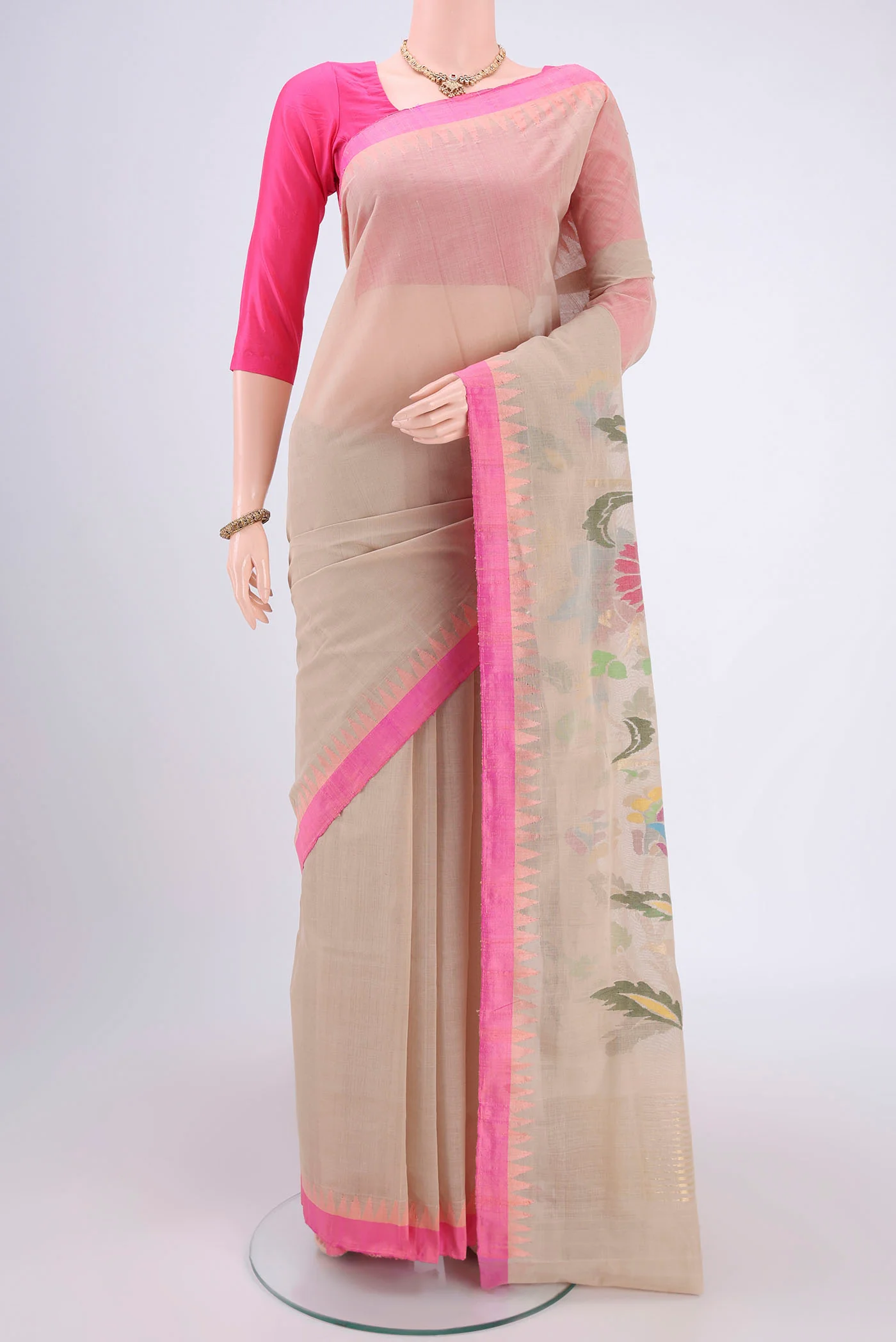Beige Uppada Cotton Saree