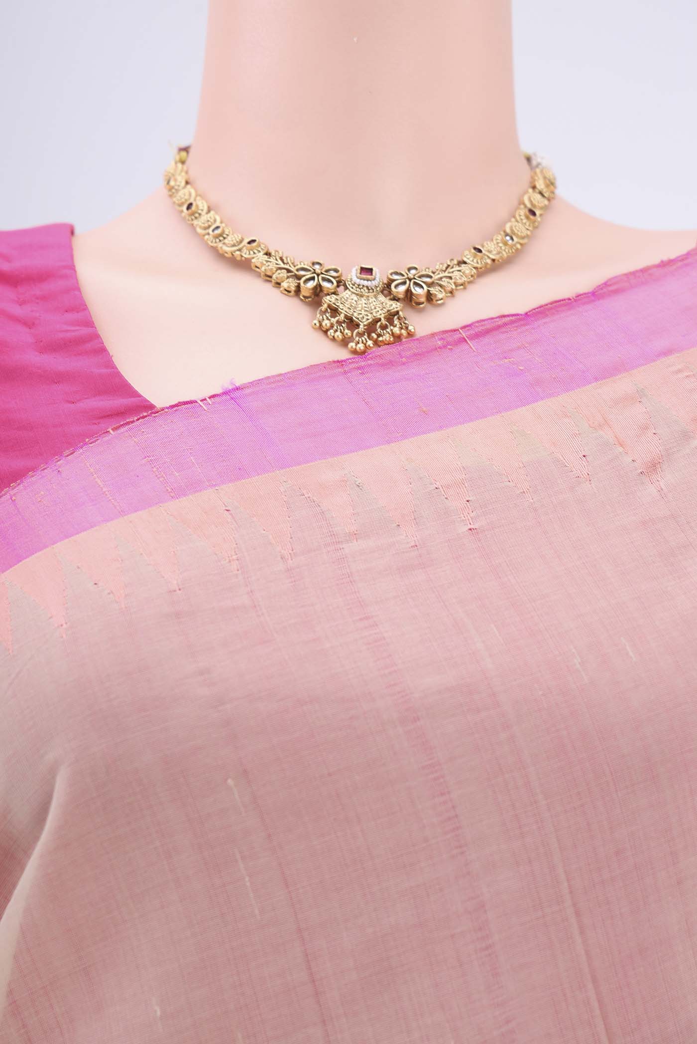 Beige Uppada Cotton Saree - Image 2