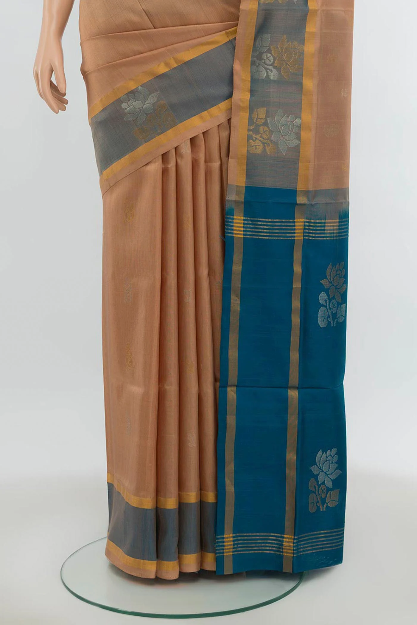 Sandal Uppada Silk Saree - Image 3