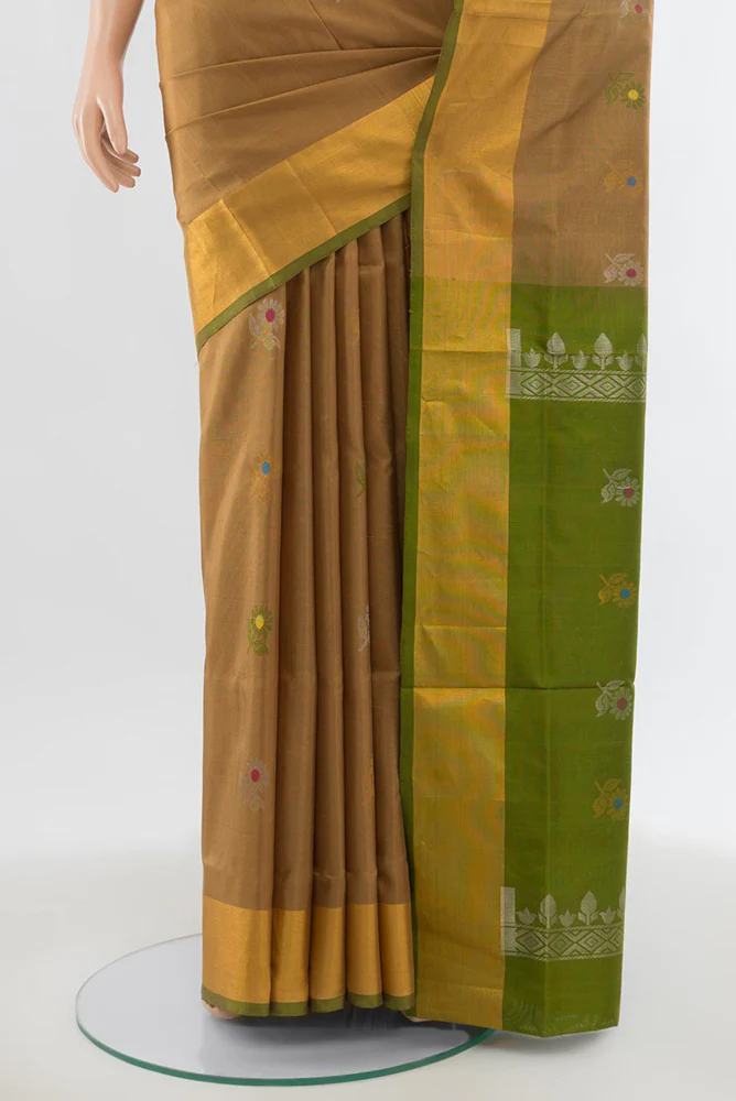 Dark Beige Uppada Silk Saree - Image 3