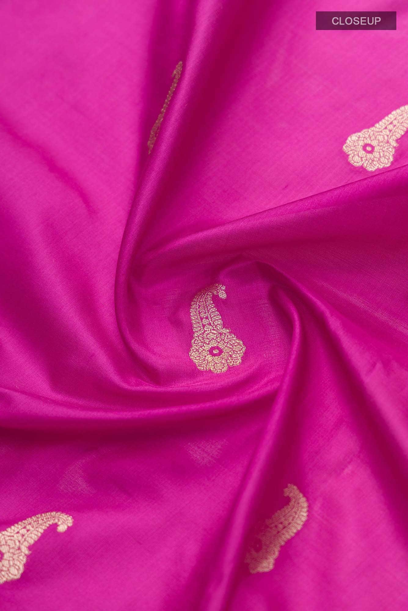 Bhagyavati-Magenta Banarasi Silk Saree - Image 5
