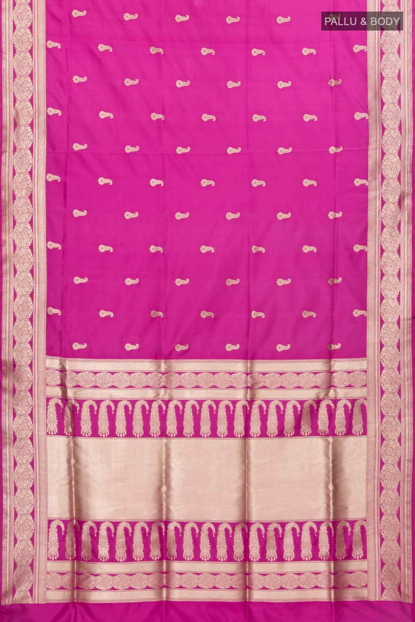 Bhagyavati-Magenta Banarasi Silk Saree - Image 6
