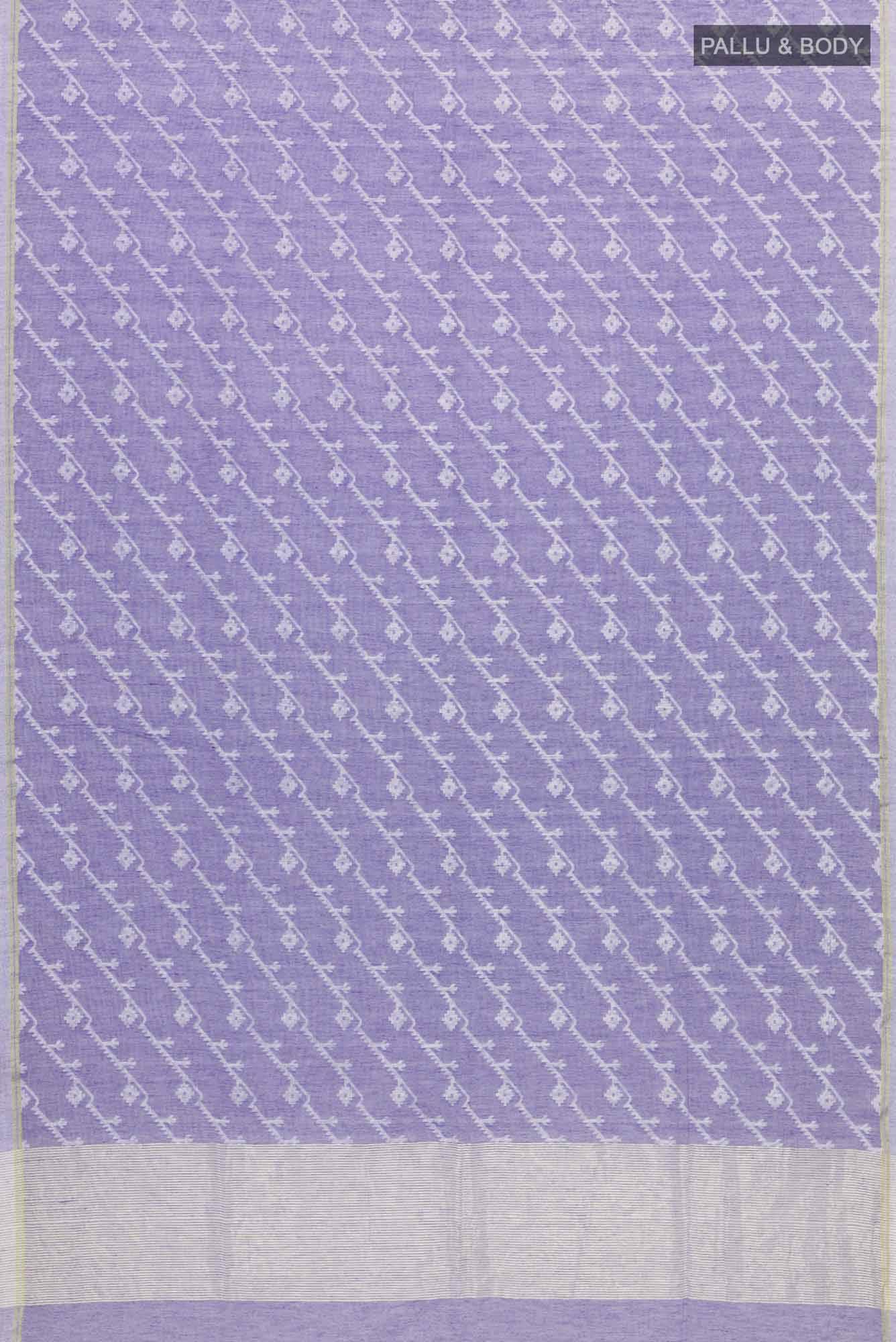 Bimala-Light Purple Bengal Cotton Saree - Image 4