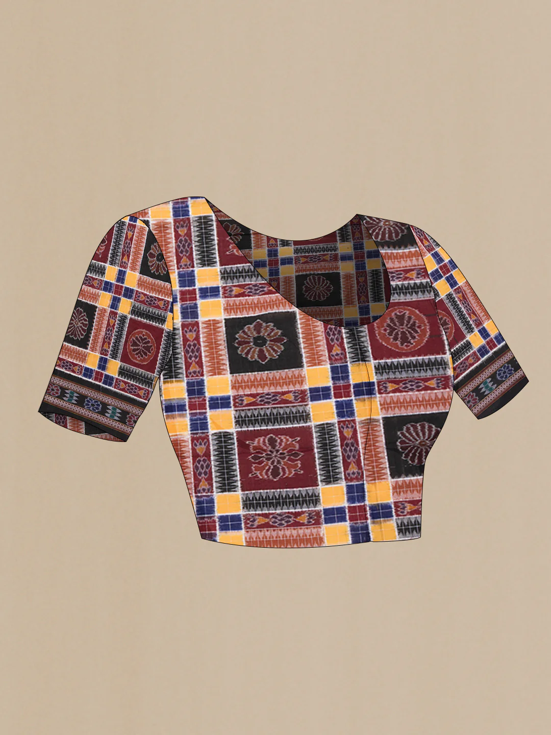 Multi Color Double Ikat Saree - Image 5