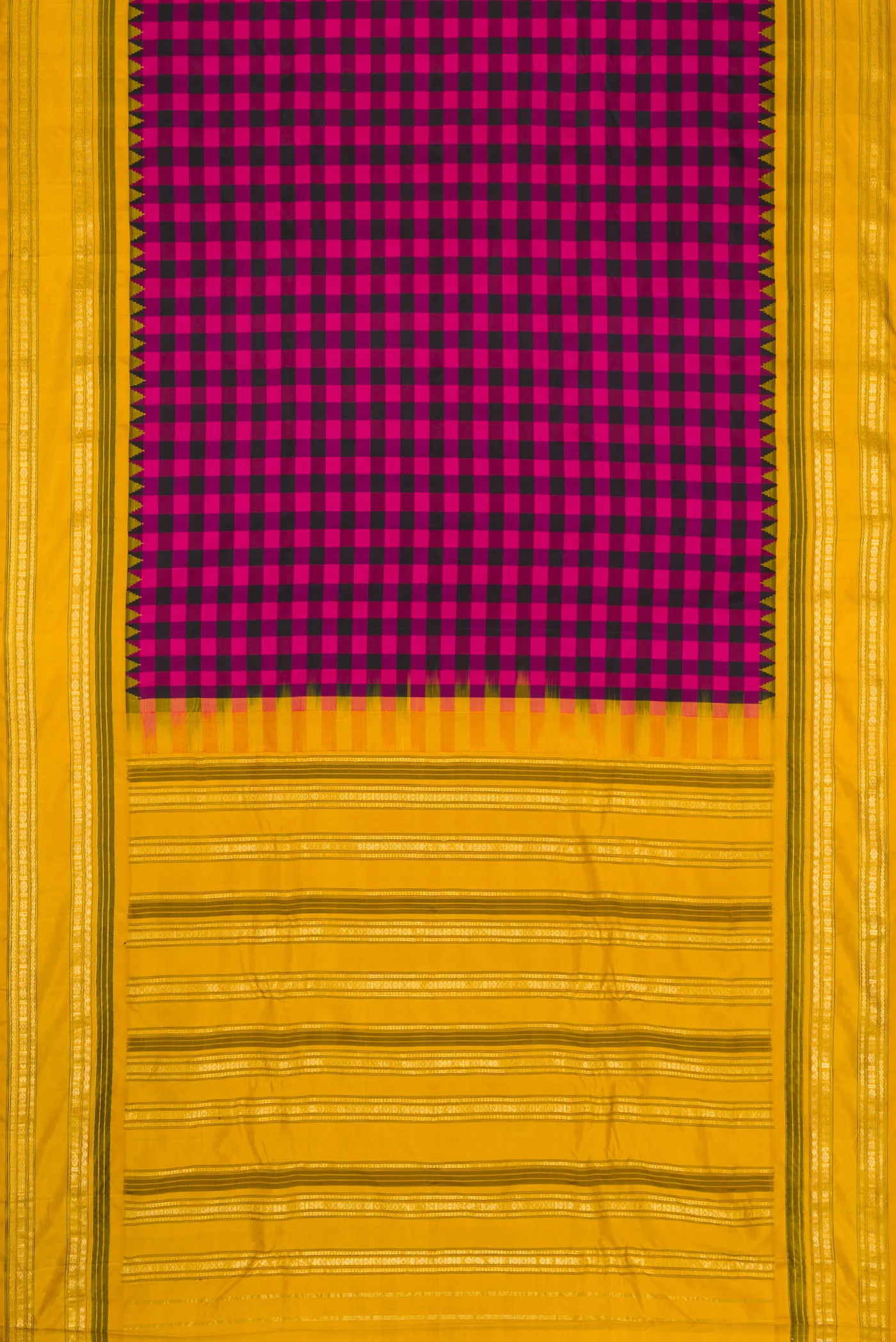 Multi Color Gadwal Silk Saree - Image 6