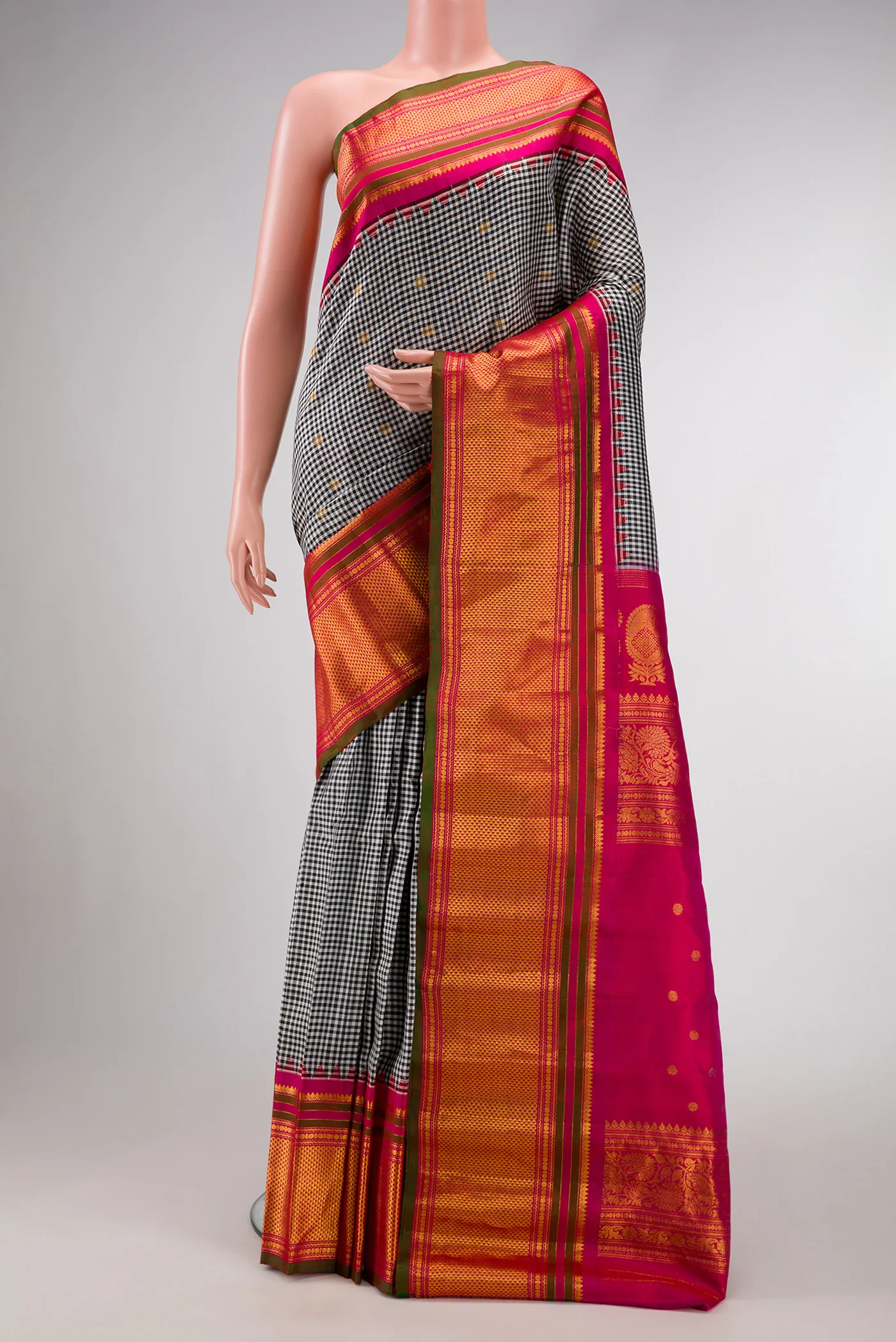 Multi Color Gadwal Silk Saree