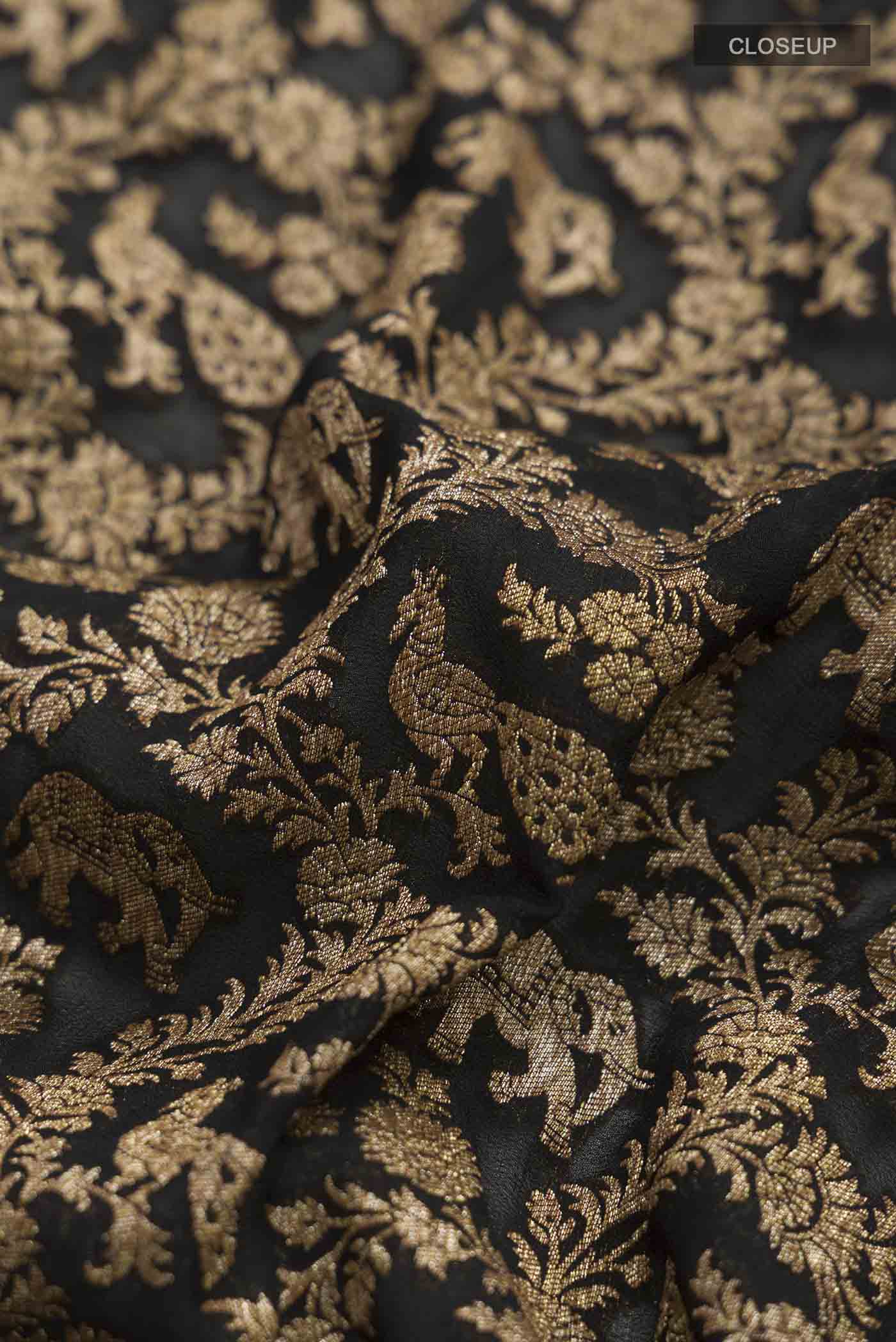 Black Banarasi Georgette Saree - Image 2
