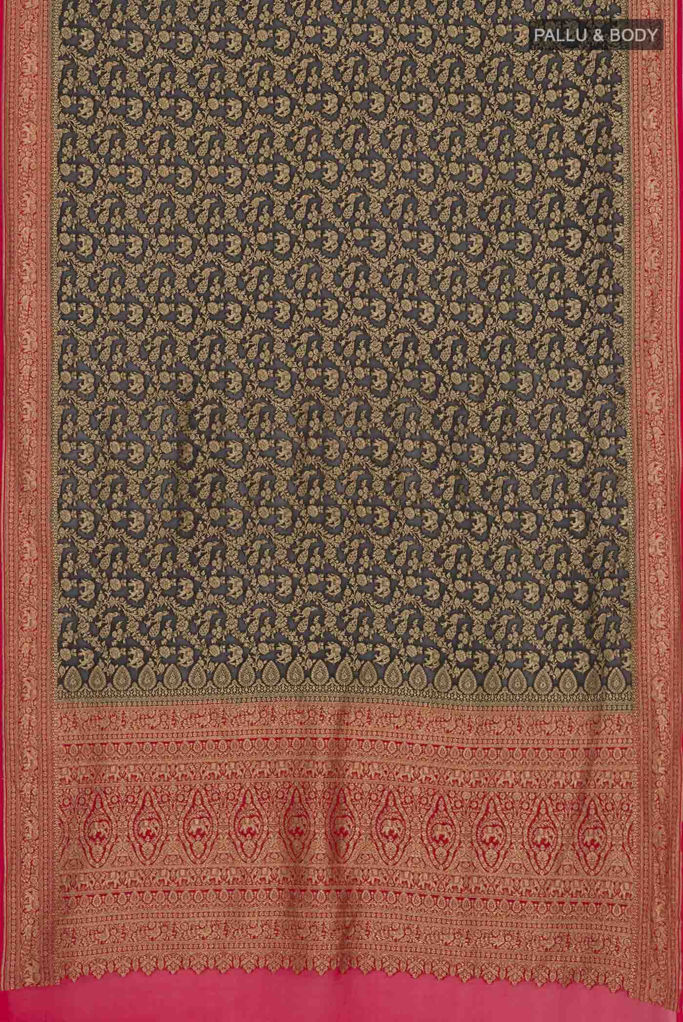 Black Banarasi Georgette Saree - Image 5