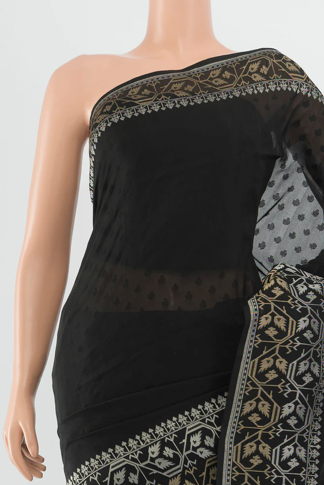 Black Banarasi Silk Saree - Image 2