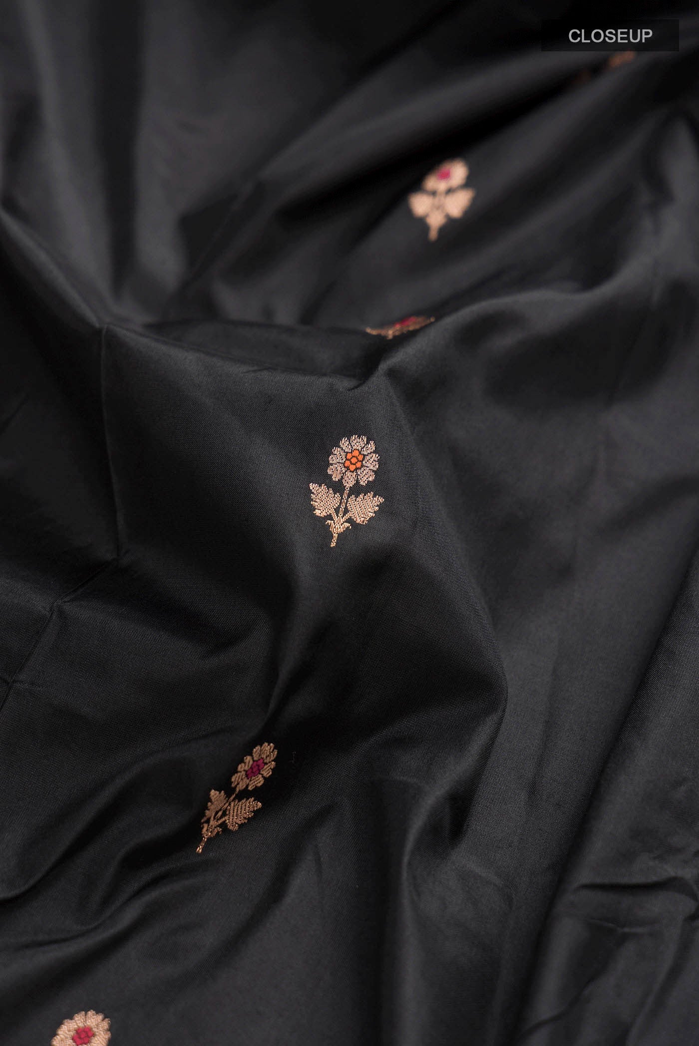 Black Banarasi Katan Silk Saree - Image 2