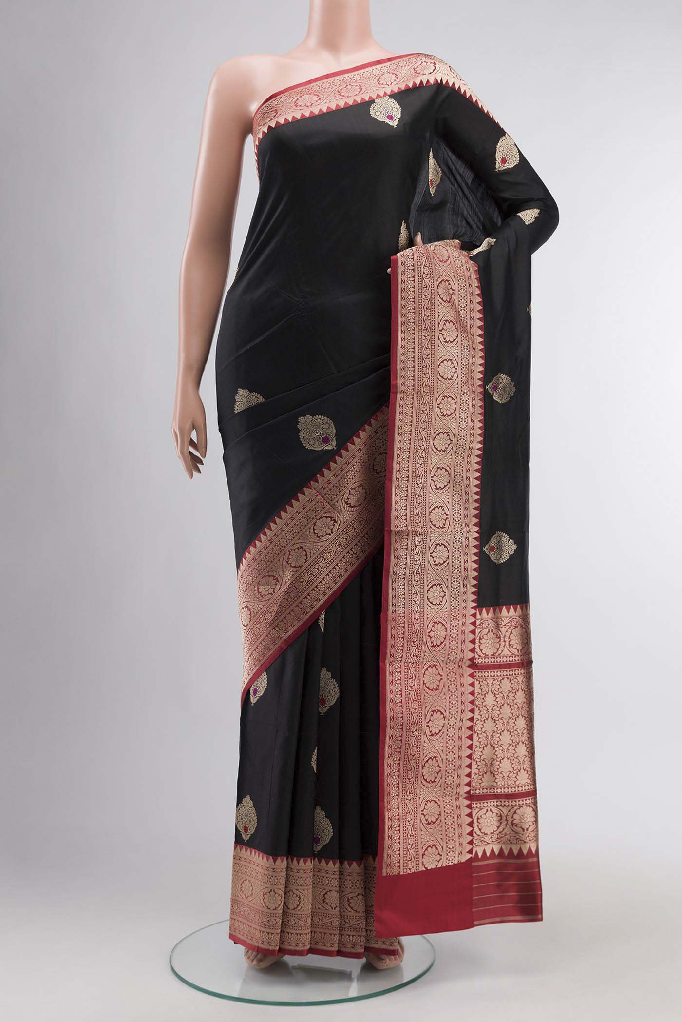 Black Banarasi Katan Silk Saree