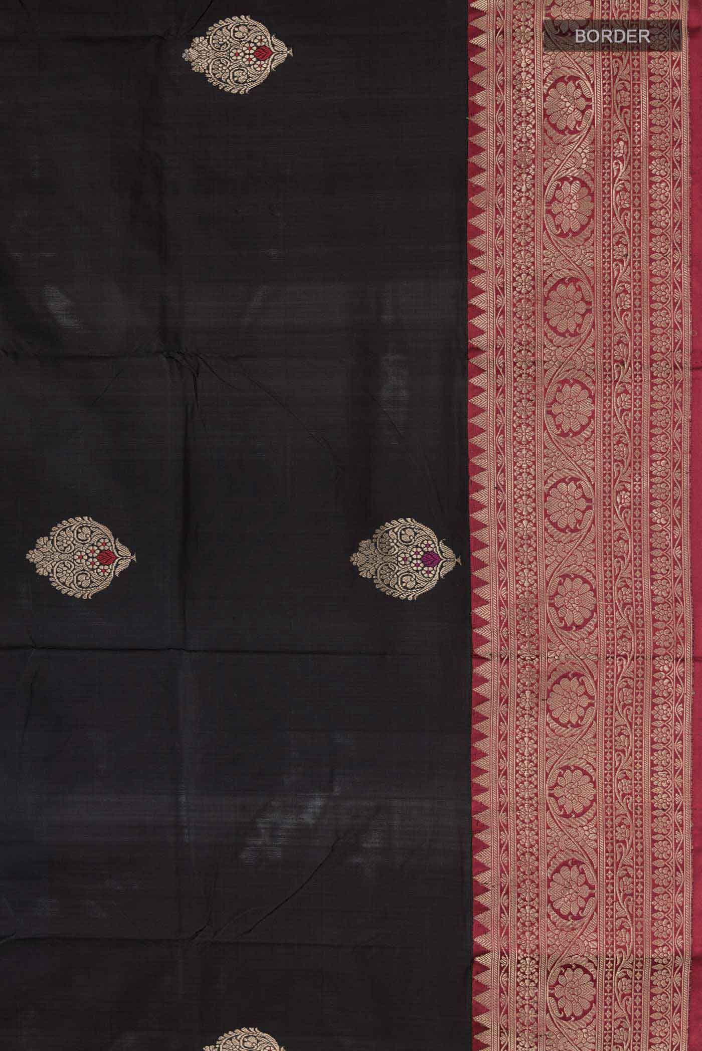 Black Banarasi Katan Silk Saree - Image 3