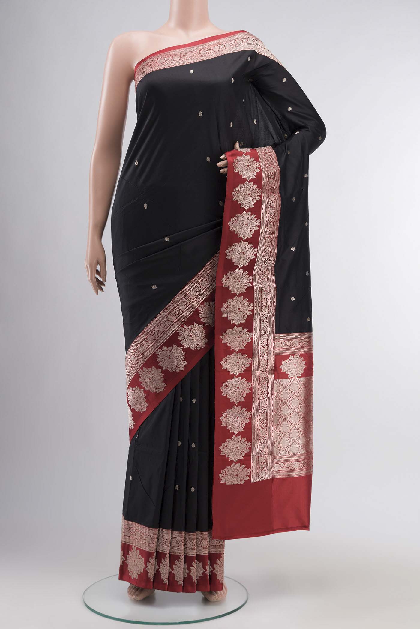 Black Banarasi Katan Silk Saree