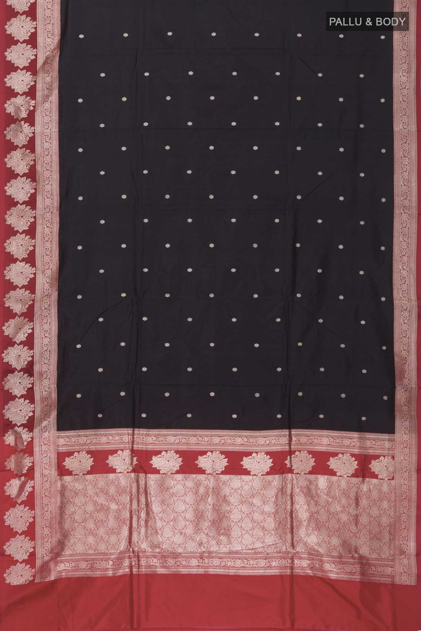 Black Banarasi Katan Silk Saree - Image 5