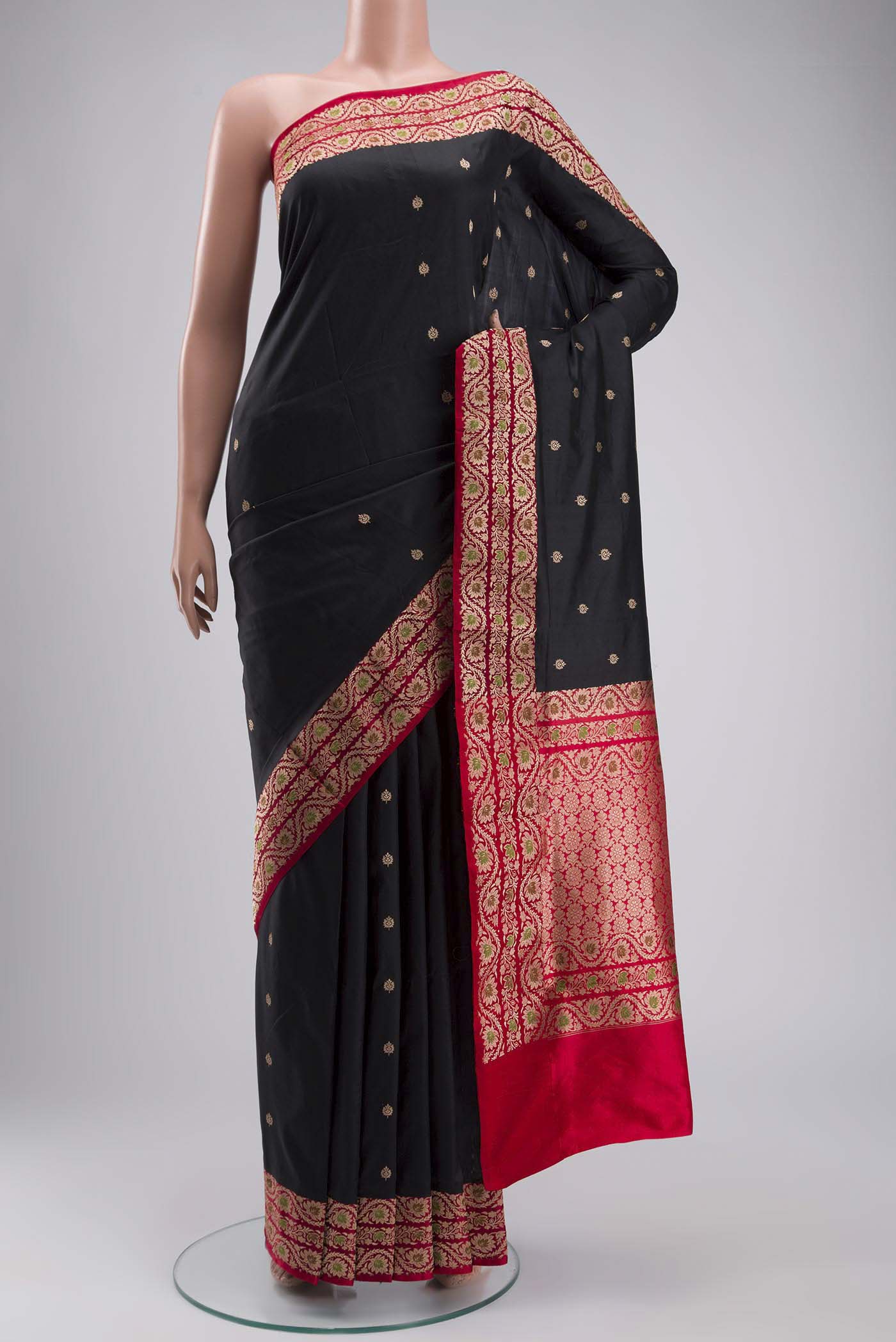 Black Banarasi Katan Silk Saree