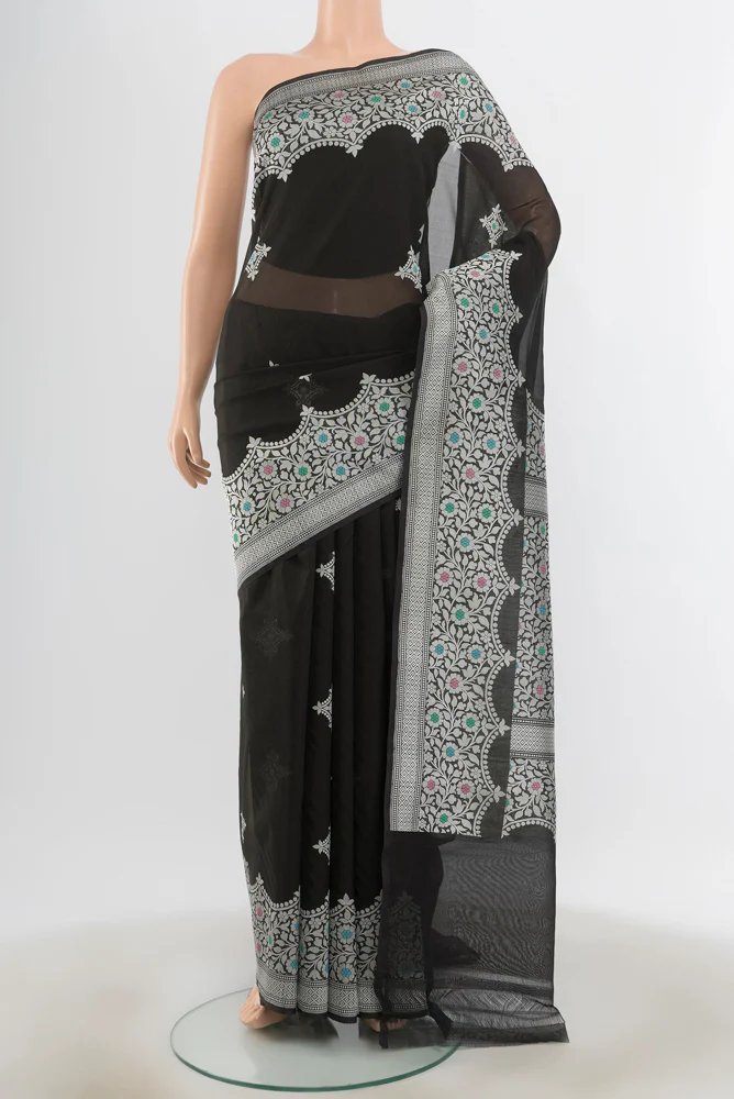 Black Banarasi Silk Saree