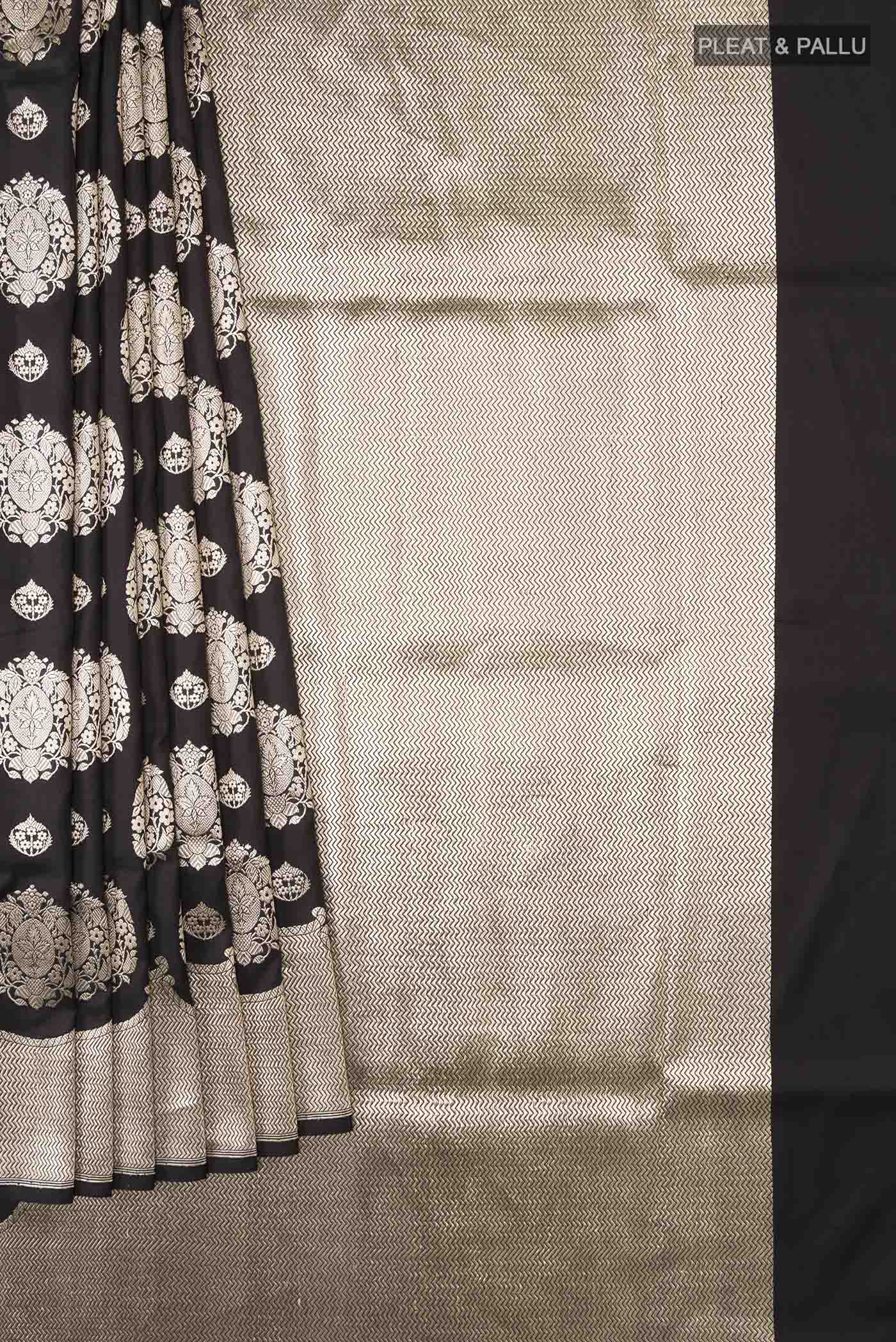 Black Banarasi Silk Saree - Image 4