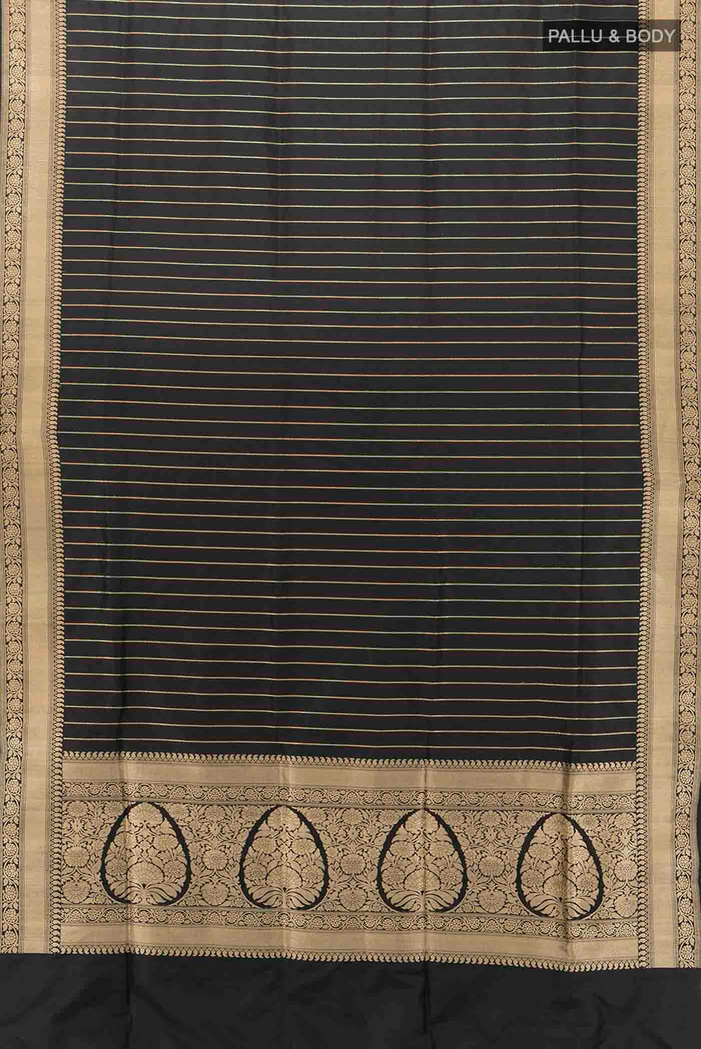 Black Banarasi Silk Saree - Image 5