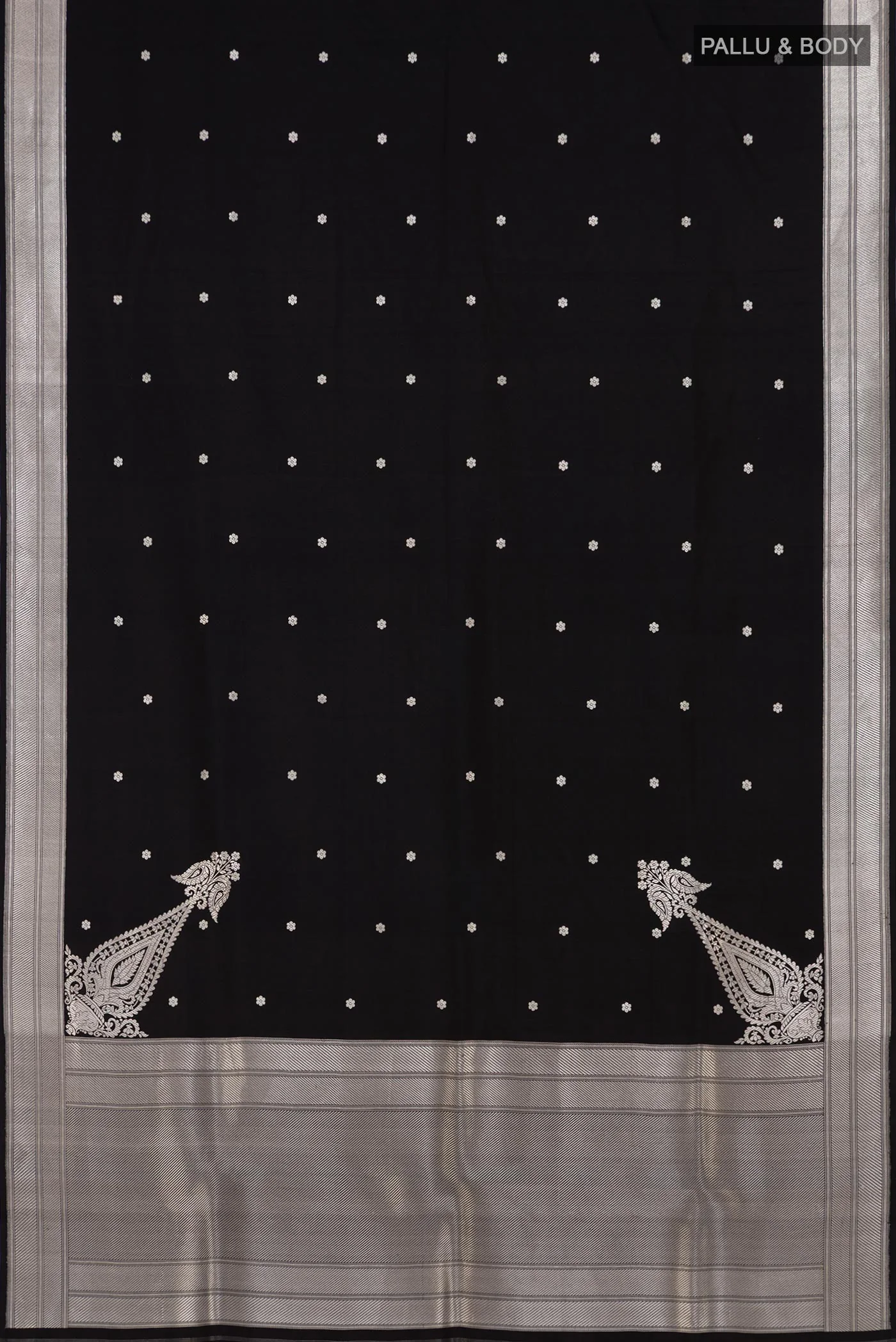 Black Banarasi Silk Saree - Image 5