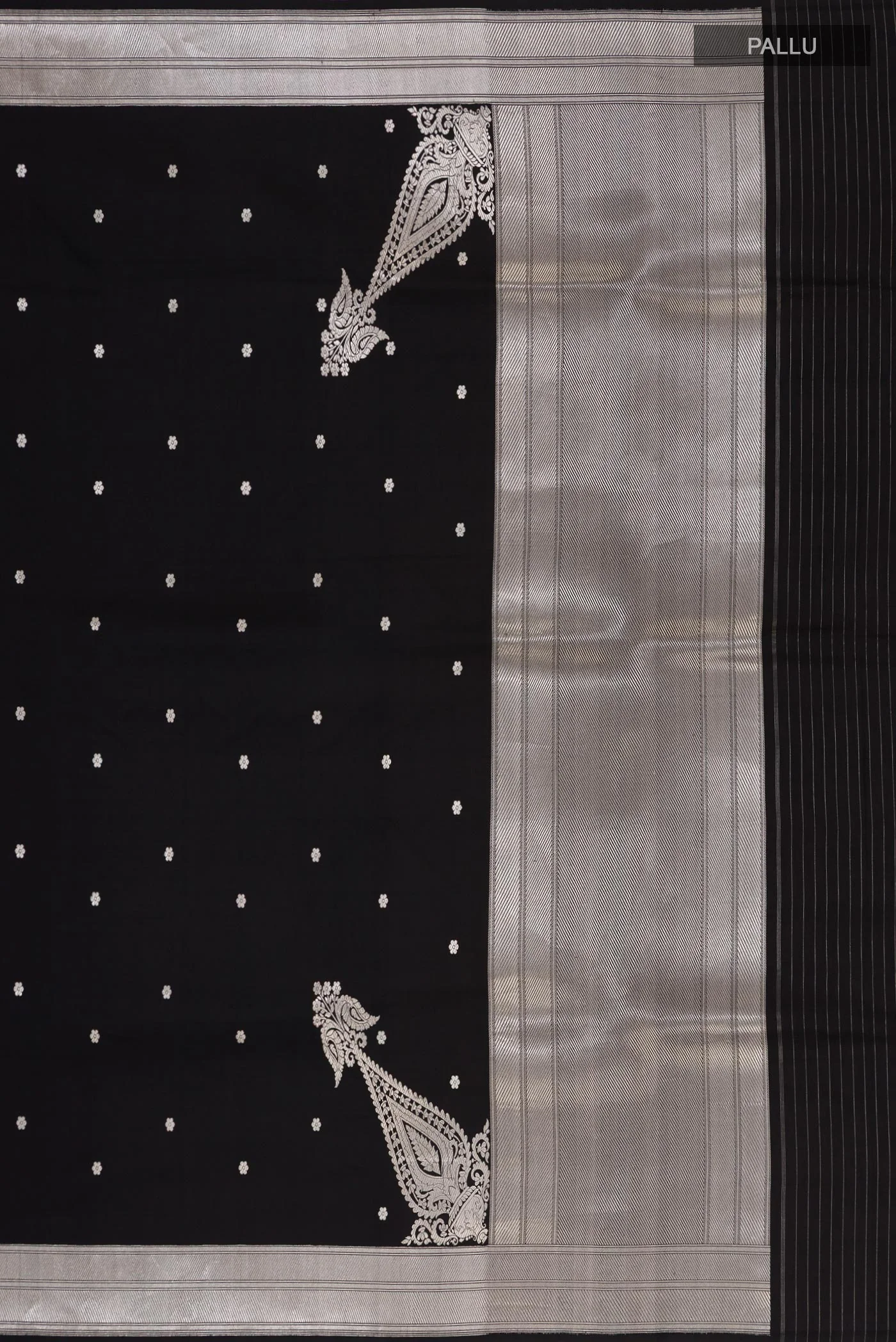 Black Banarasi Silk Saree - Image 6