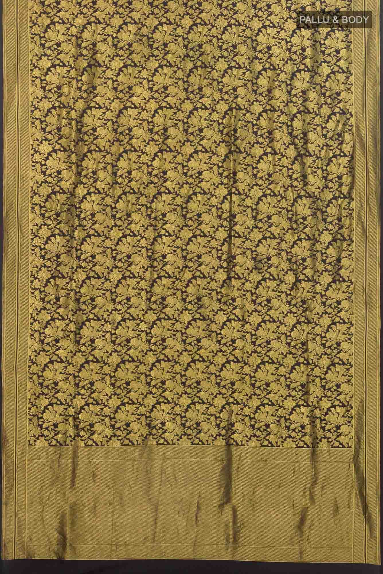 Blossom Bahar-Black Banarasi Silk Saree - Image 4