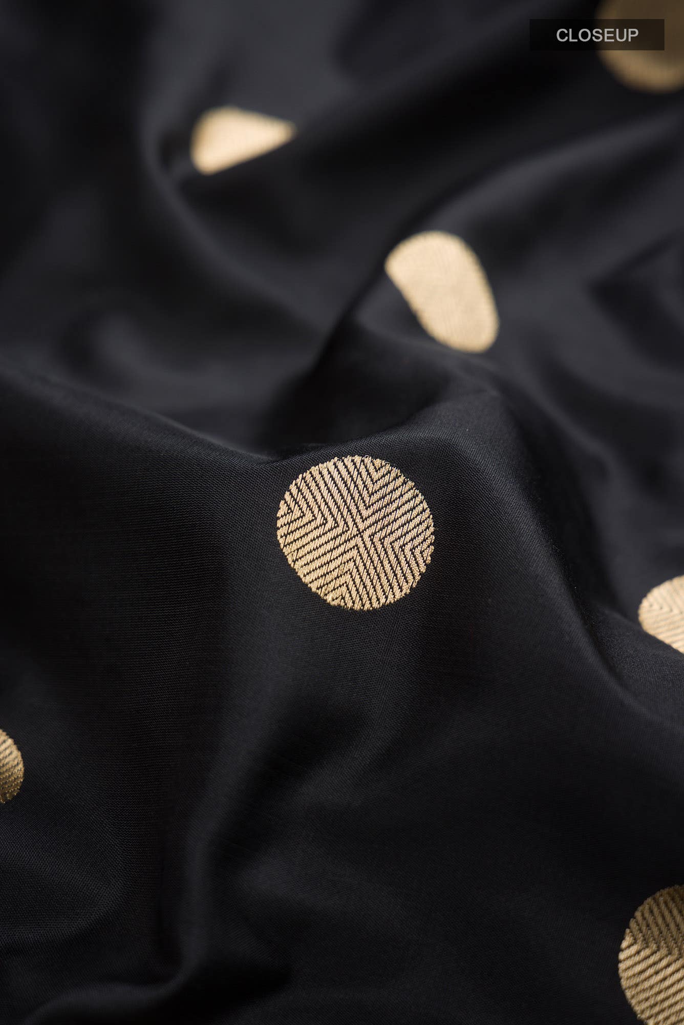 Black Banarasi Silk Saree - Image 3