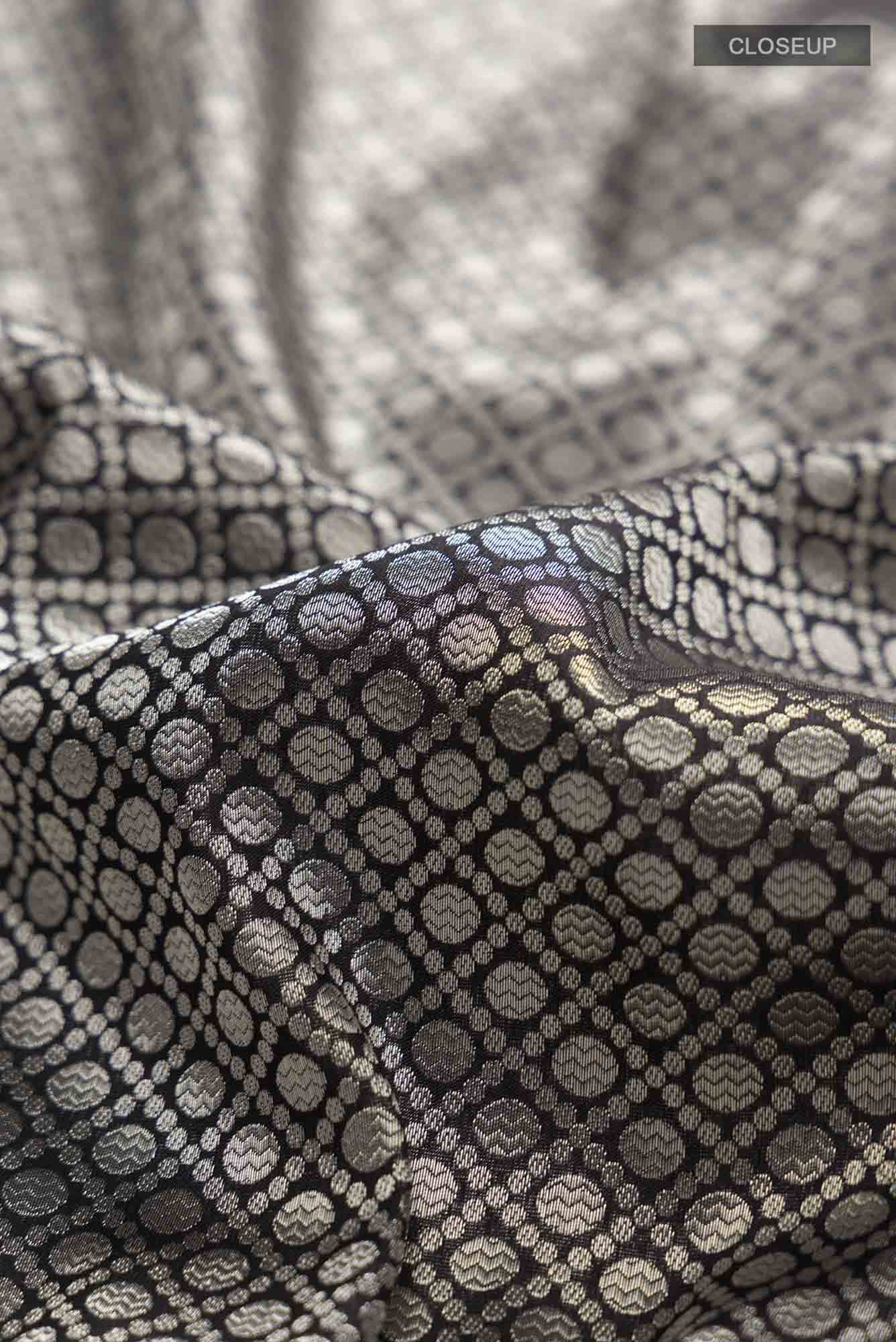 Black Banarasi Silk Saree - Image 3