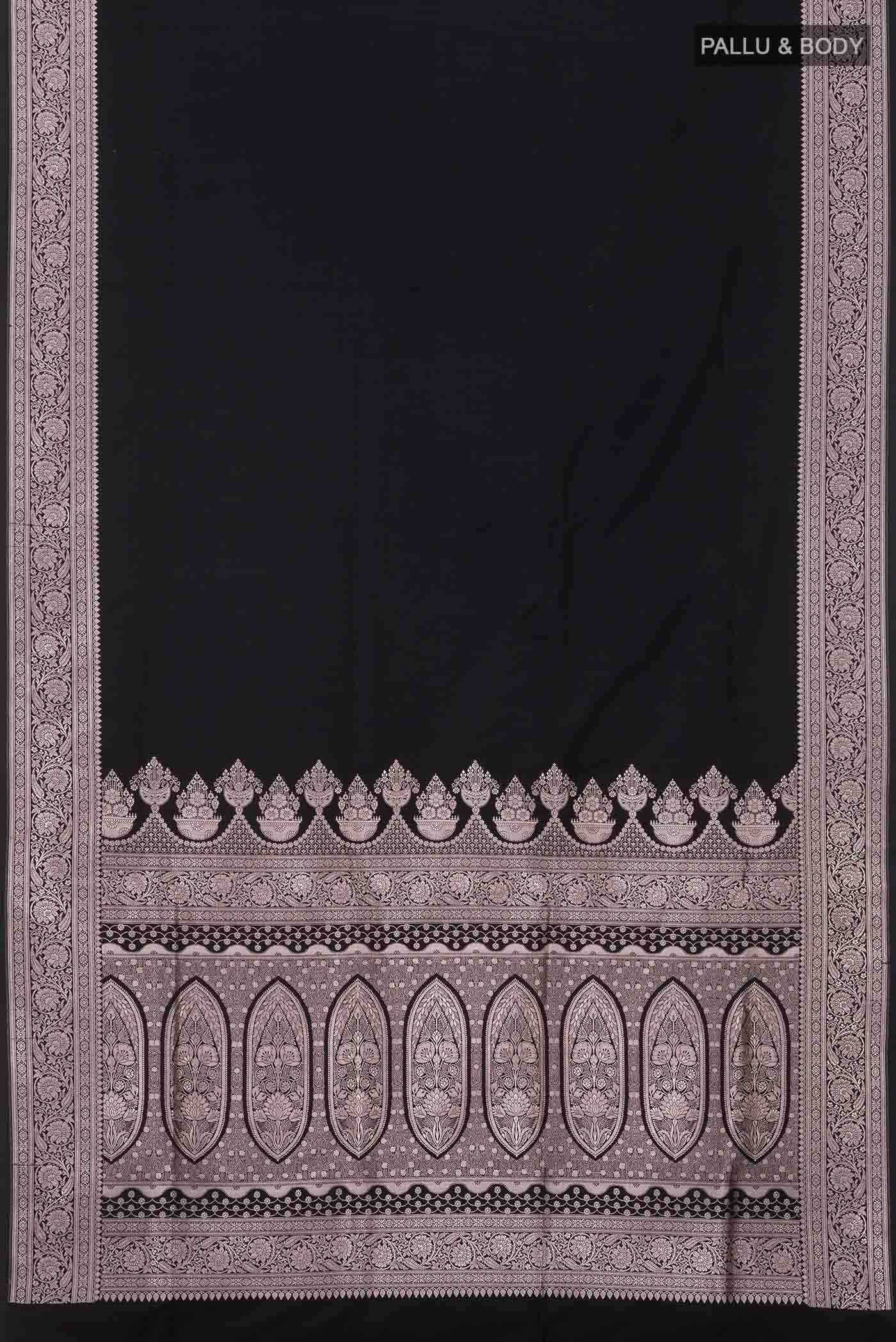 Black Banarasi Silk Saree - Image 2