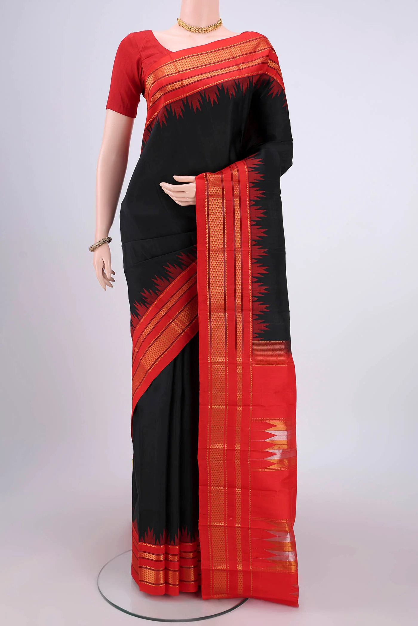 Black Bangalore Silk Saree