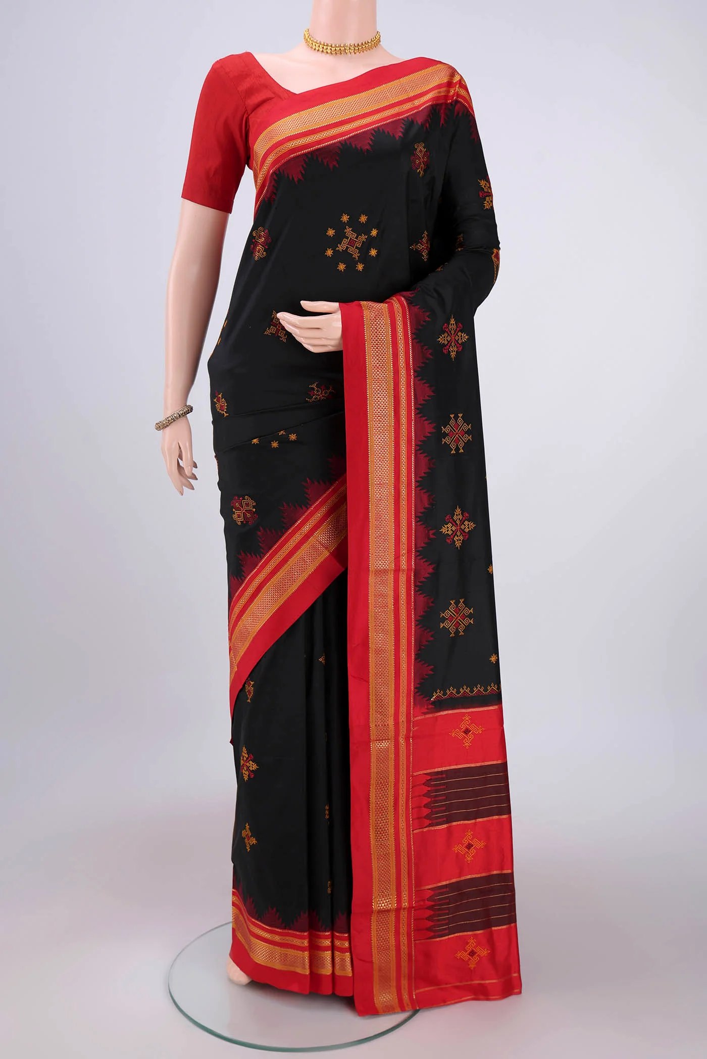 Black Bangalore Silk Saree