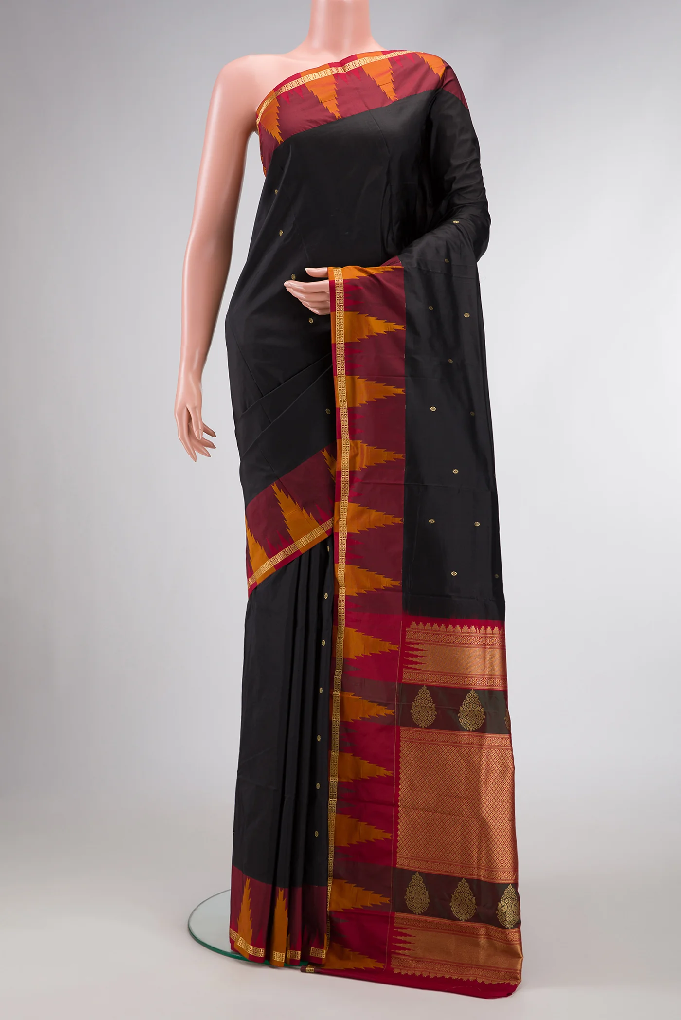 Black Bangalore Silk Saree