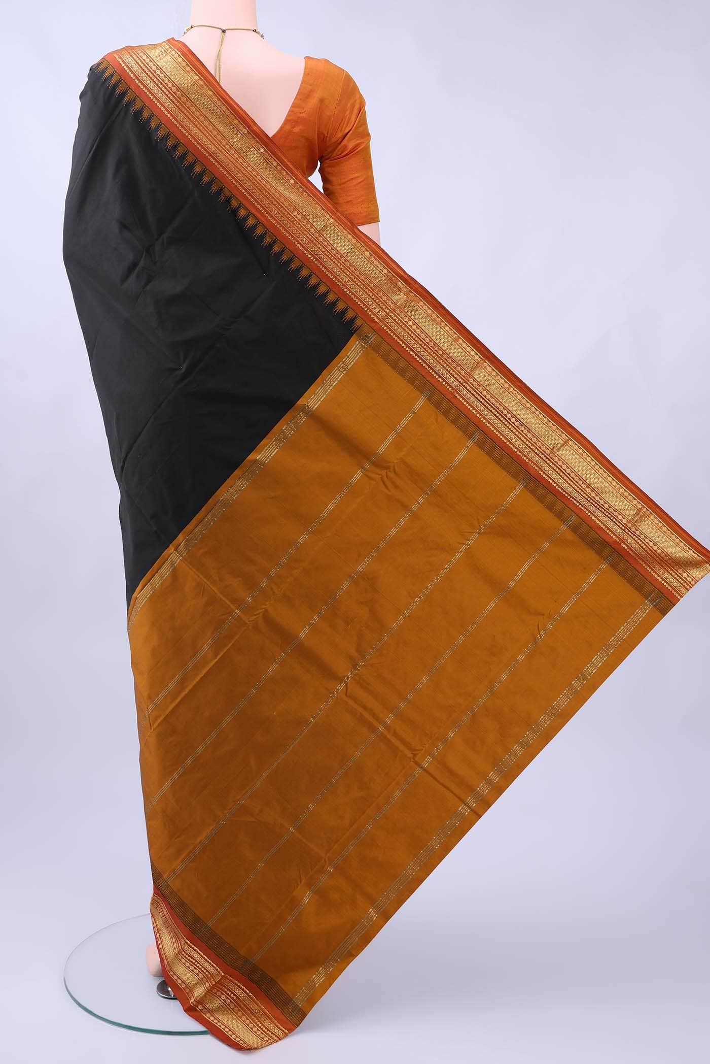 Black Blended Bangalore Silk - kadyal Saree - Image 2