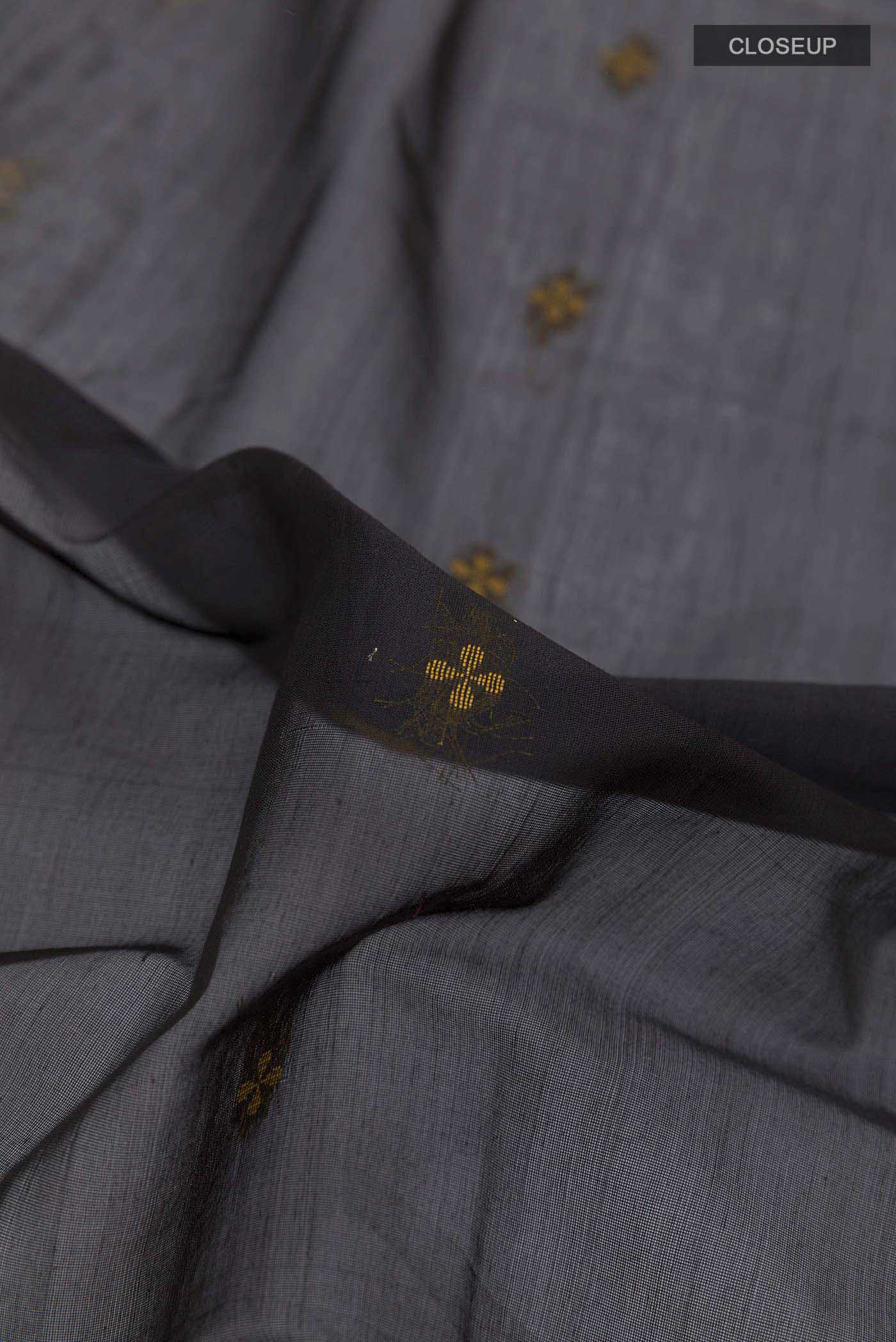 Black Silk Cotton Saree - Image 2