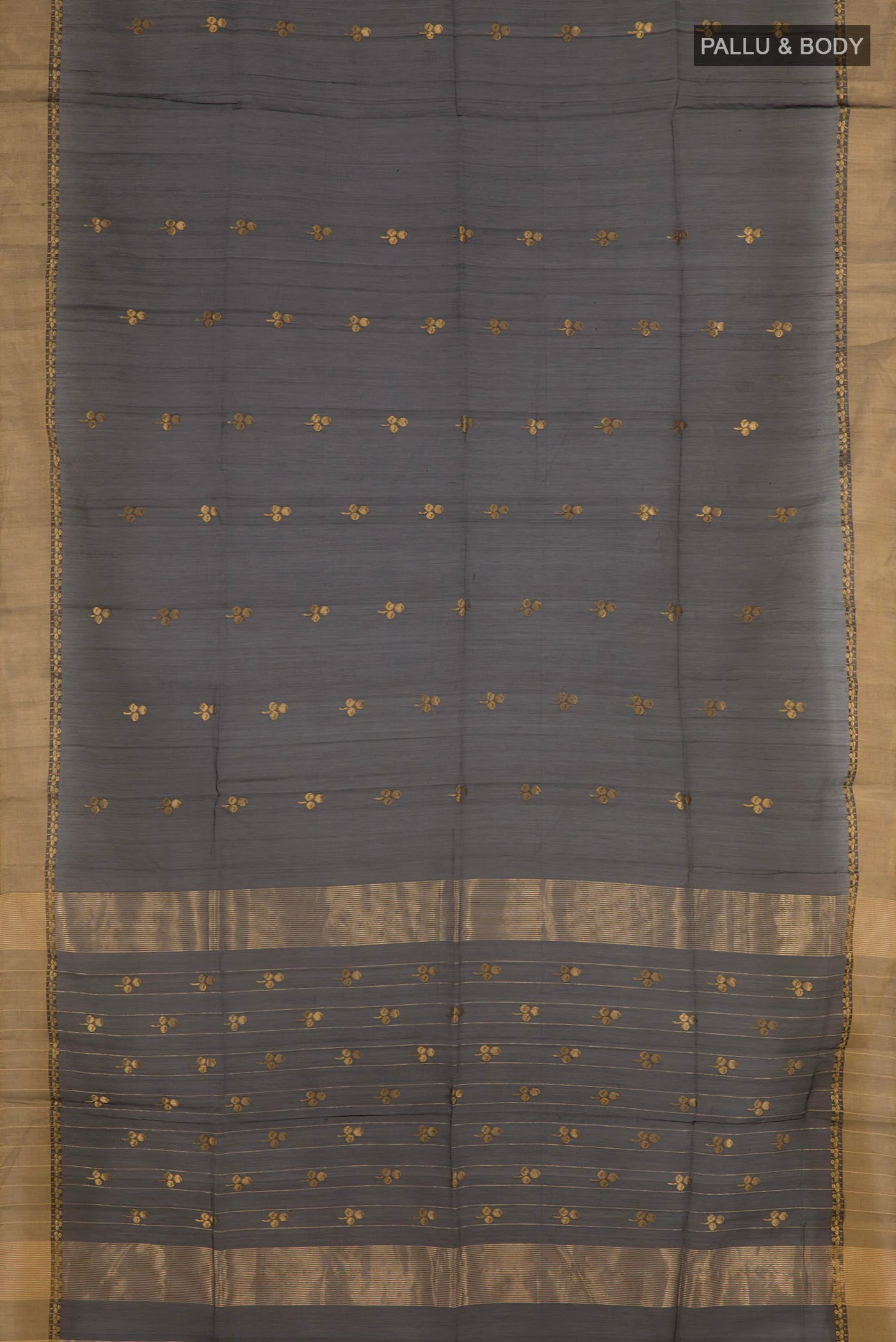 Black Maheshwari Silk Cotton Saree - Image 3