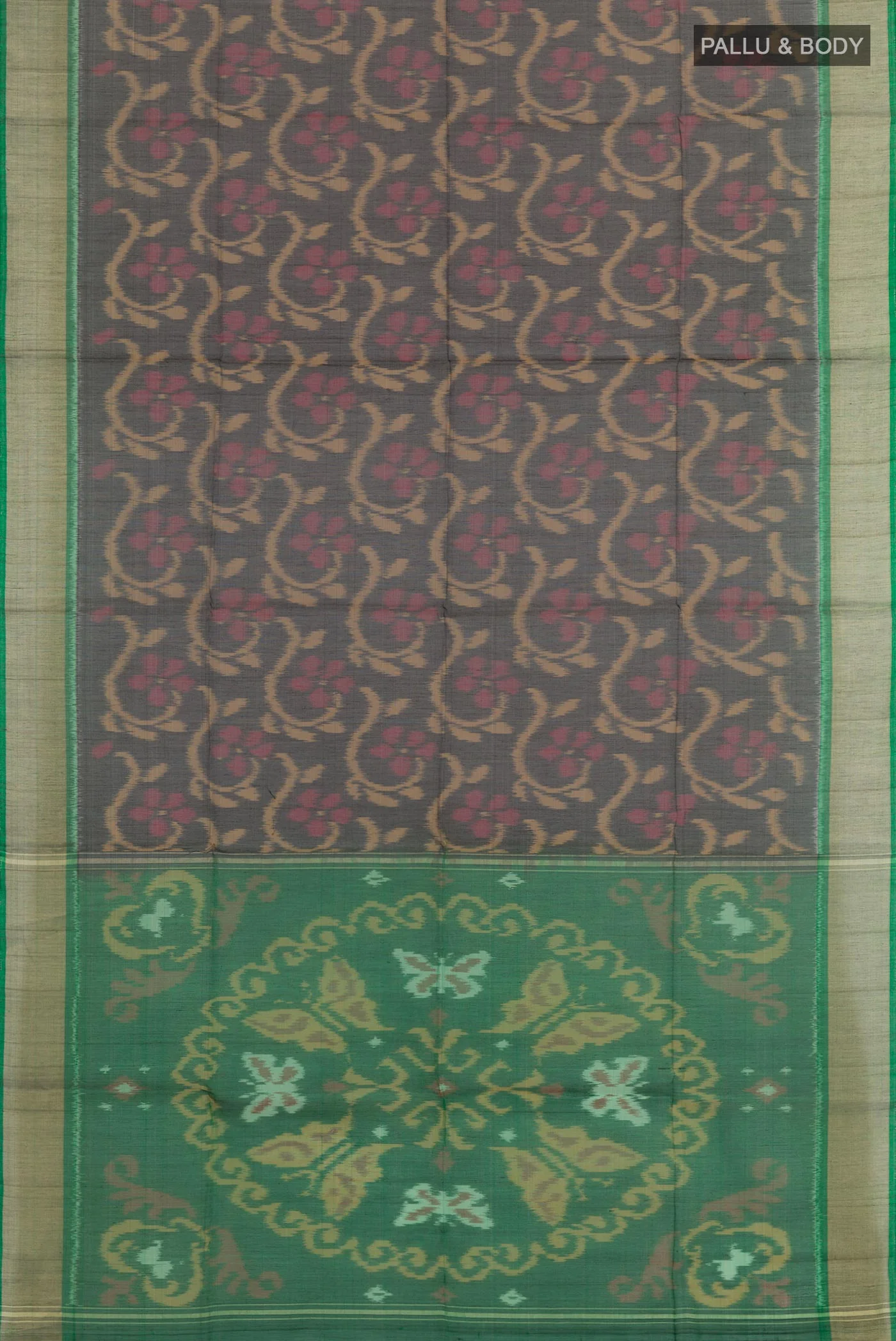 Black Silk Cotton Saree - Image 3