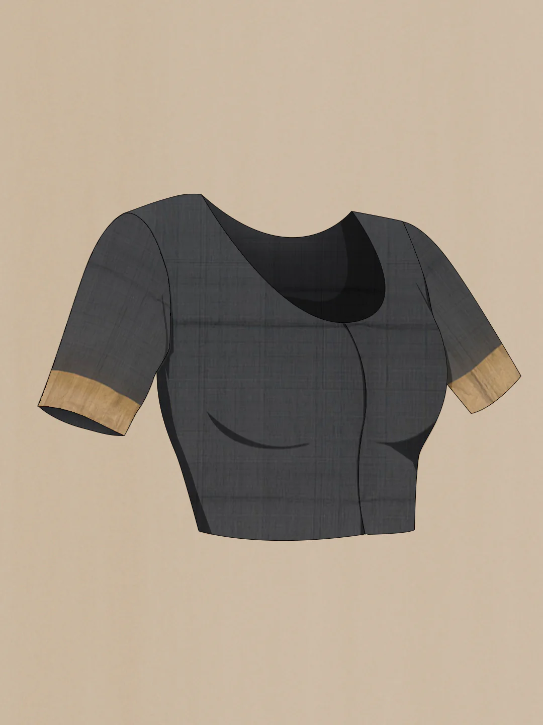Black Silk Cotton Saree - Image 2