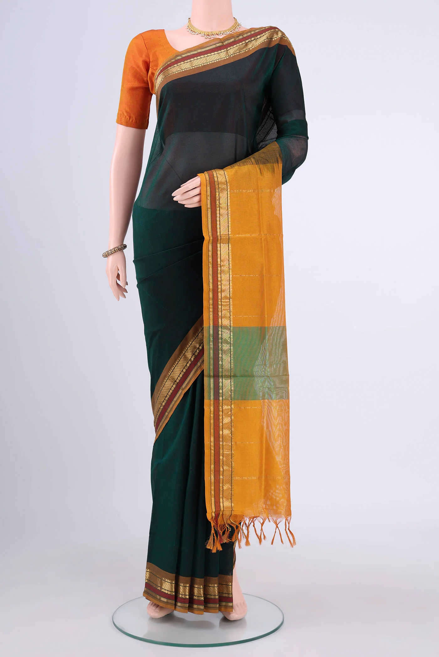 Black Coimbatore Cotton Saree