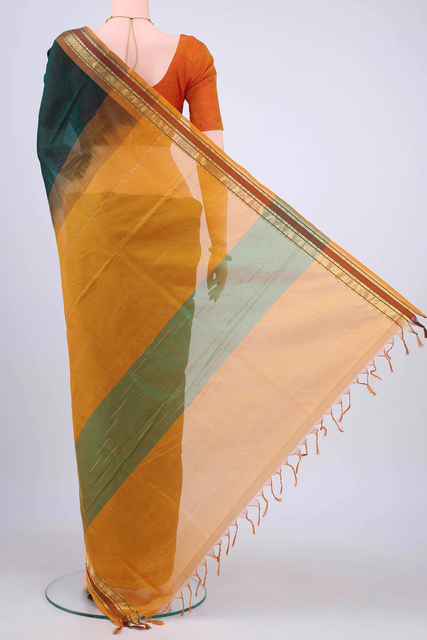 Black Coimbatore Cotton Saree - Image 3
