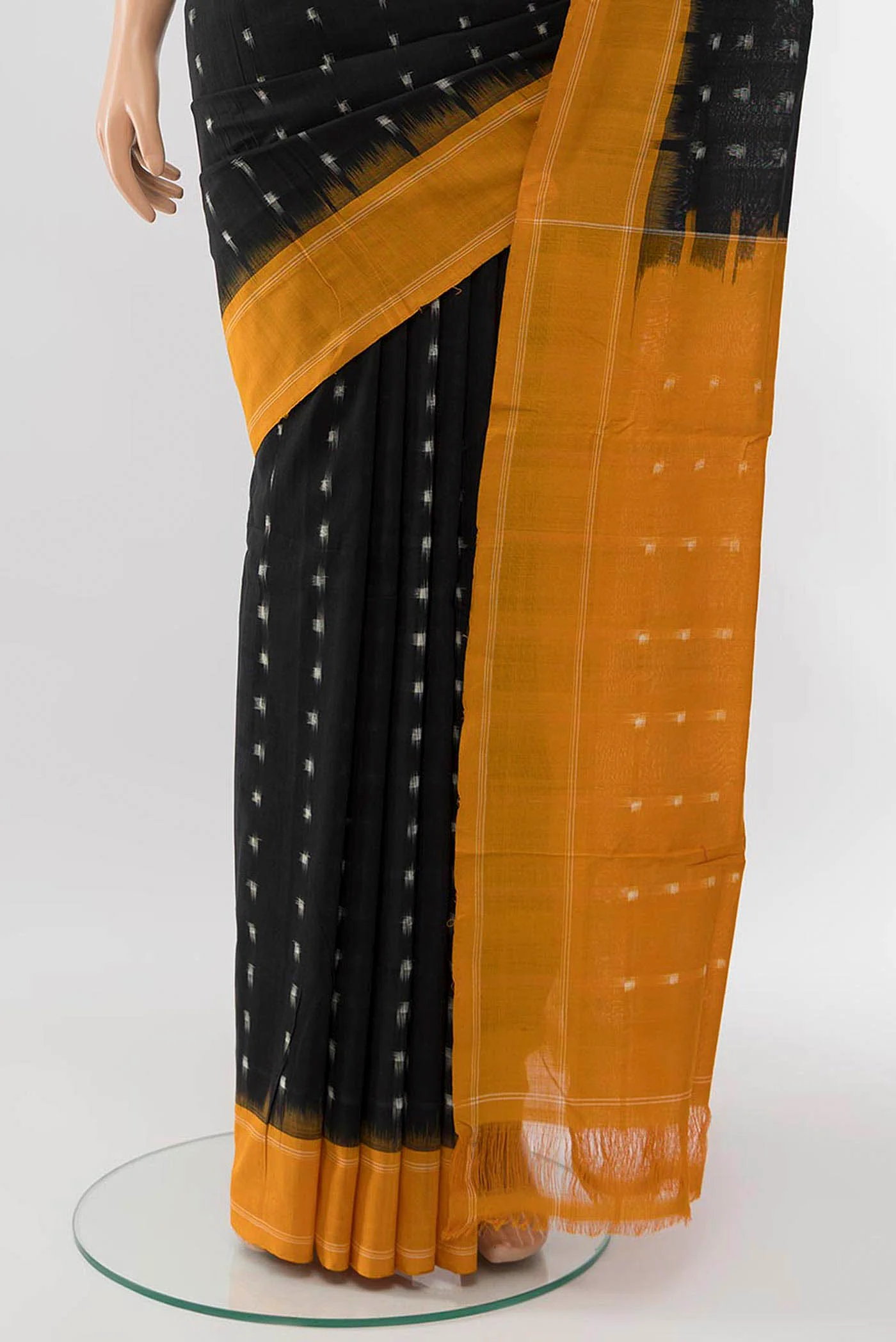 Black Cotton Saree - Image 3