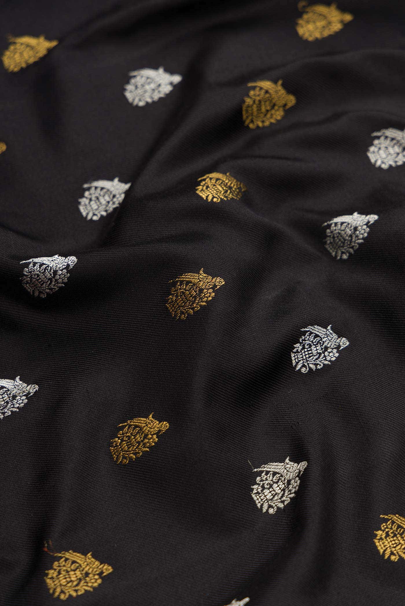 Black Double Ikat Saree - Image 3