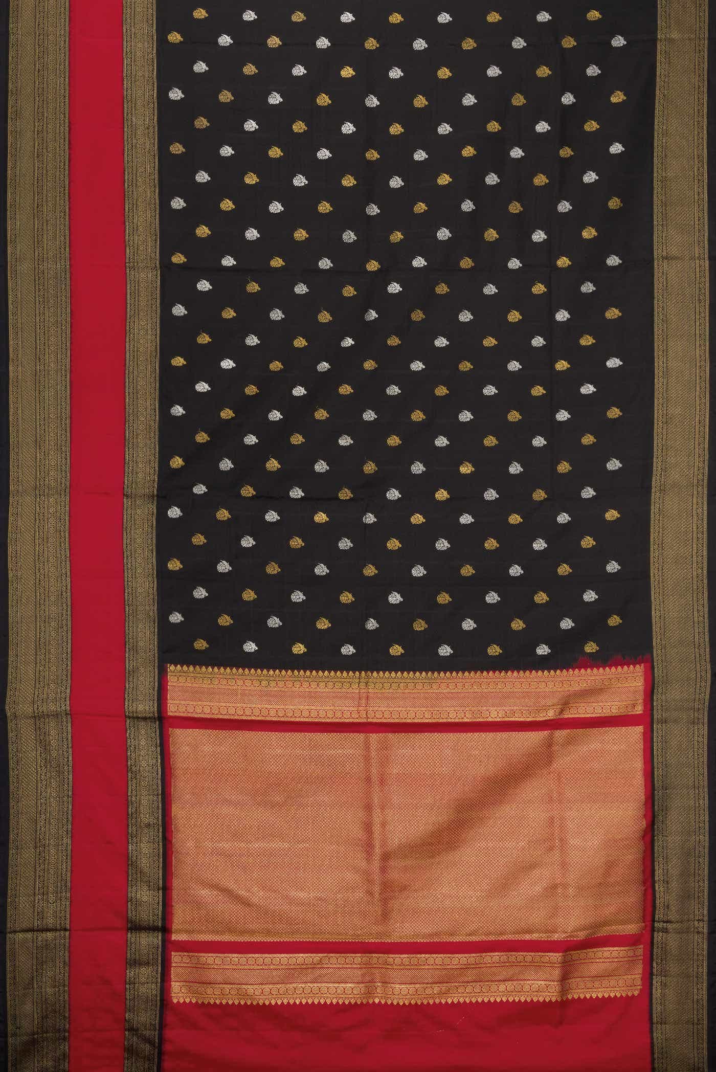 Black Double Ikat Saree - Image 4