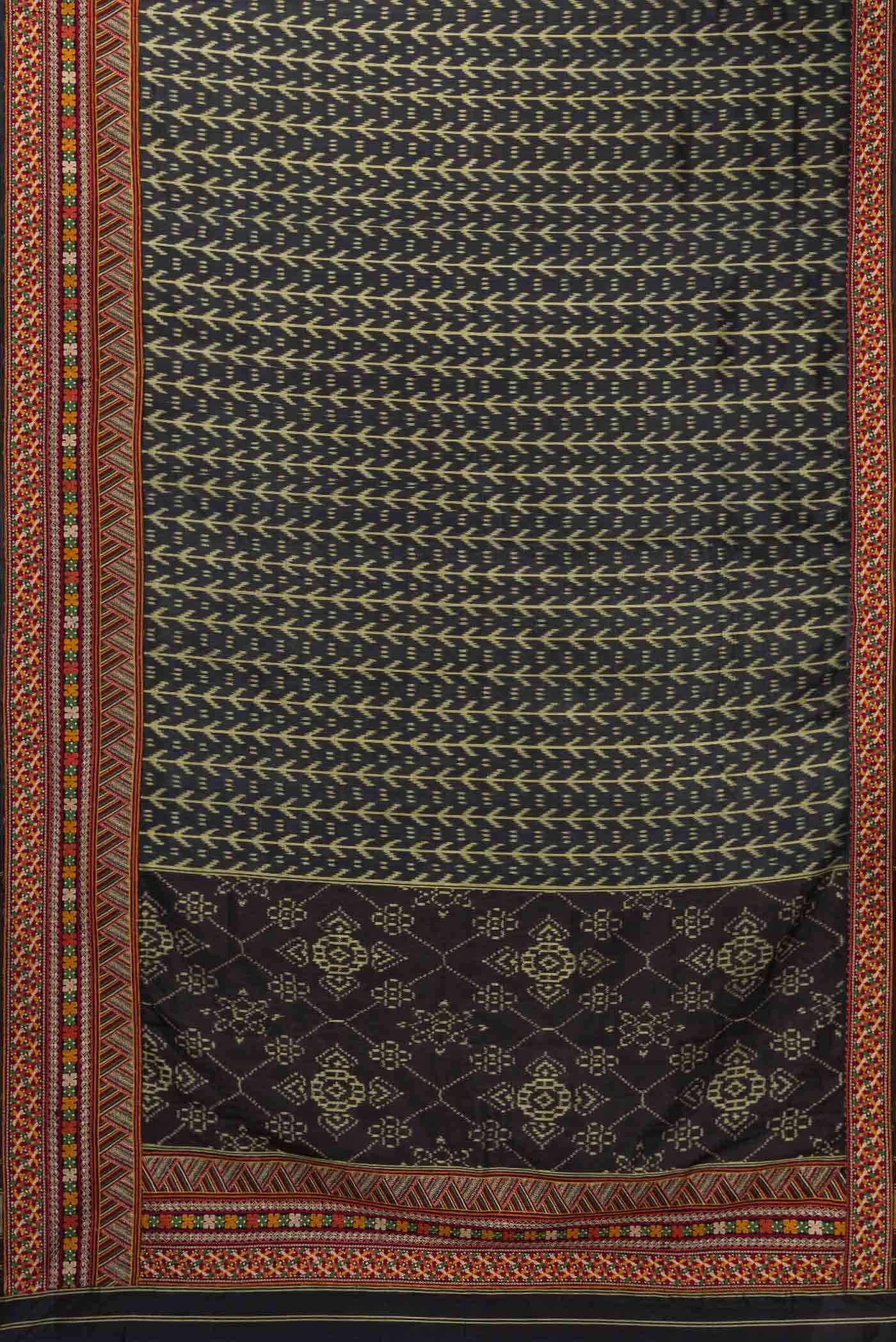 Black Double Ikat Saree - Image 4