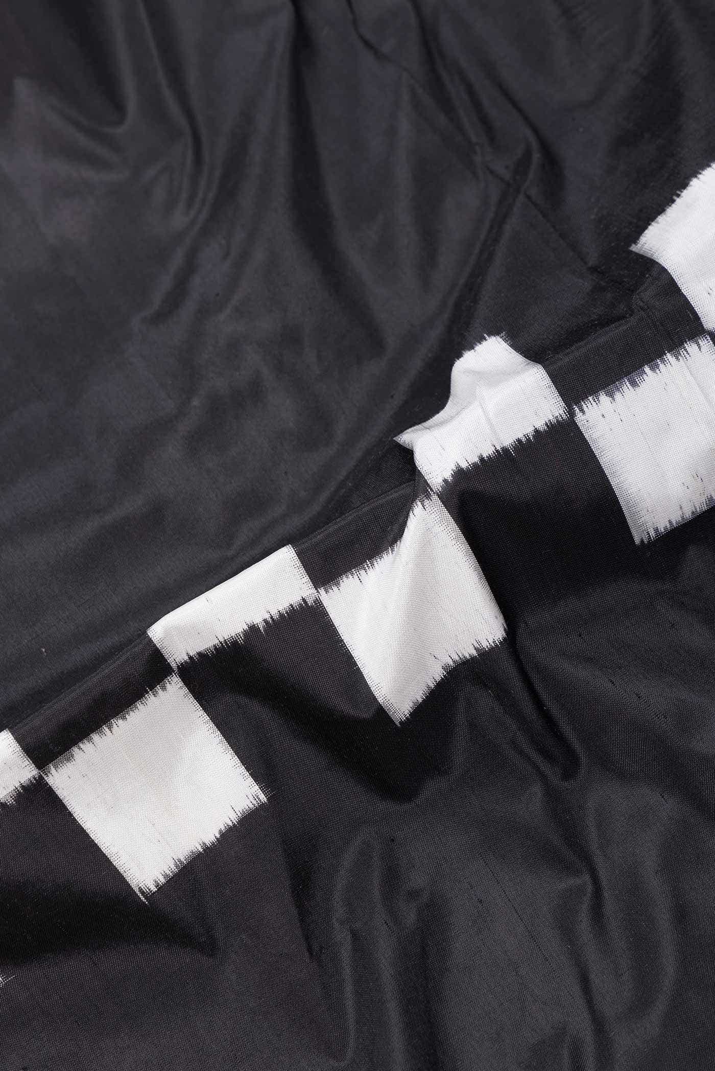 Black Double Ikat Saree - Image 3