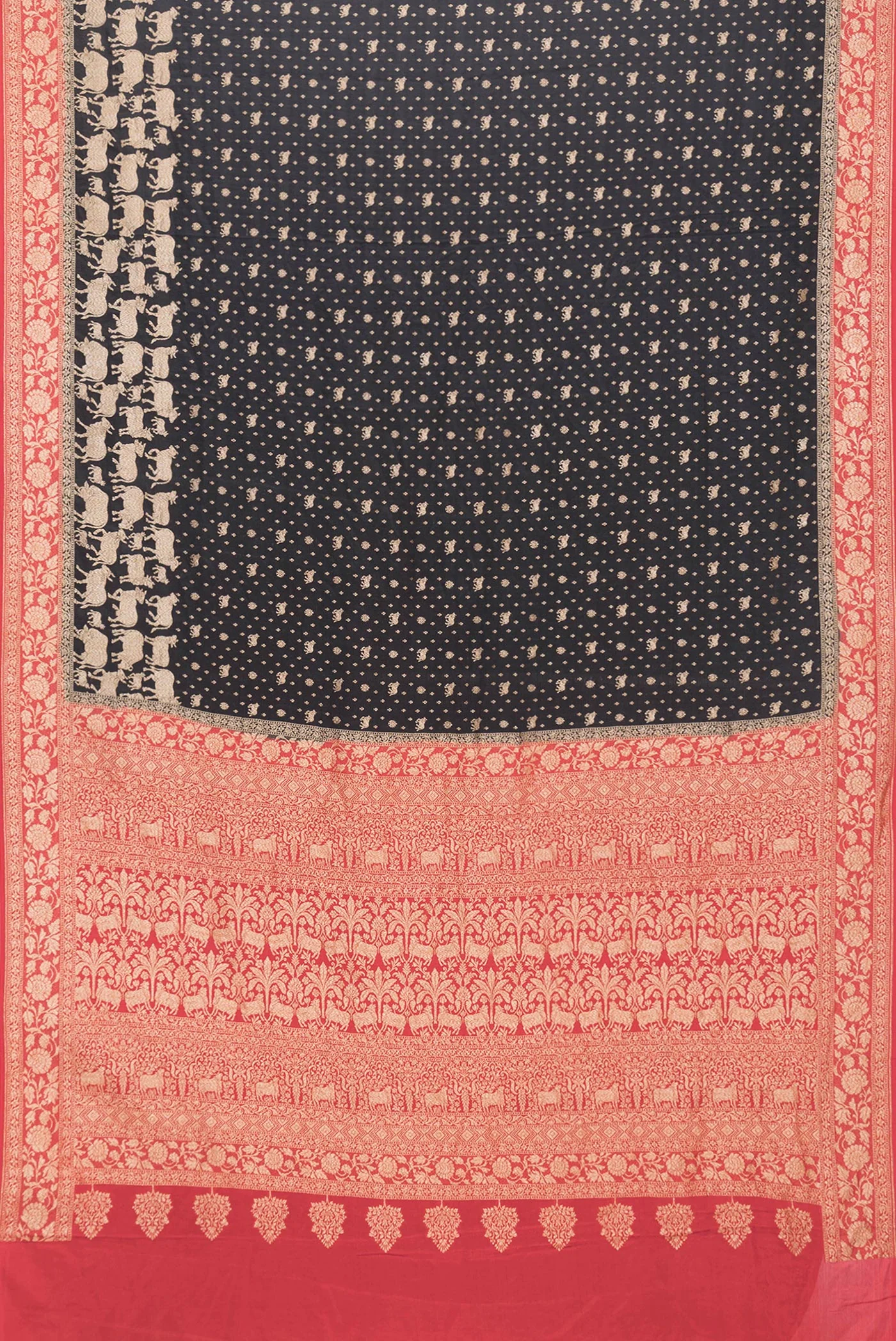 Black Banarasi Georgette Saree - Image 6