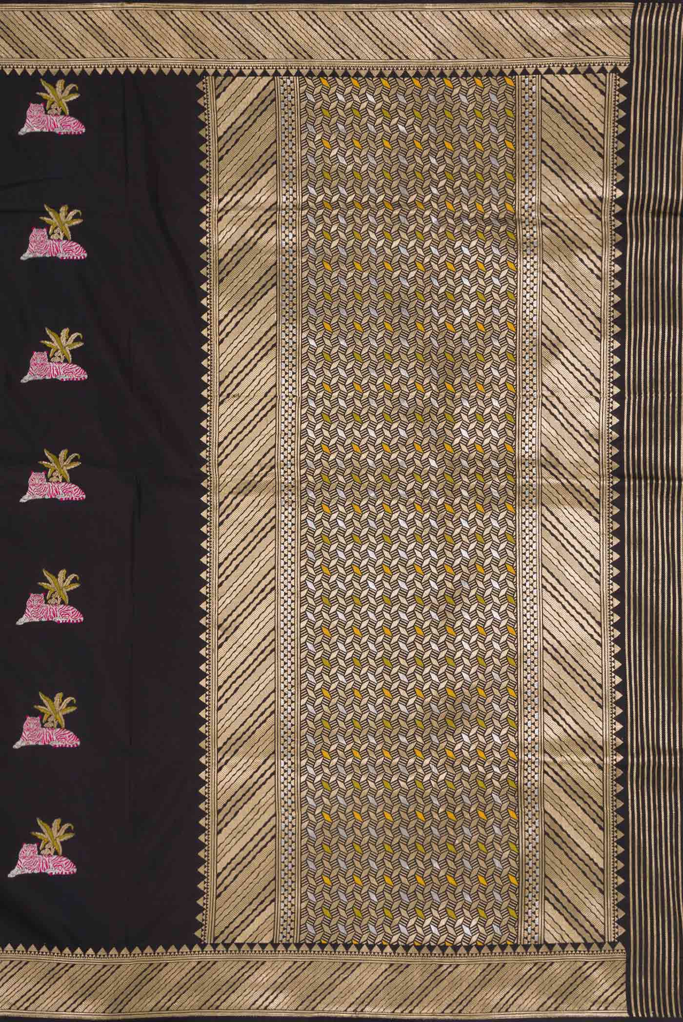 Black Dual Tone Banarasi Silk Saree - Image 7