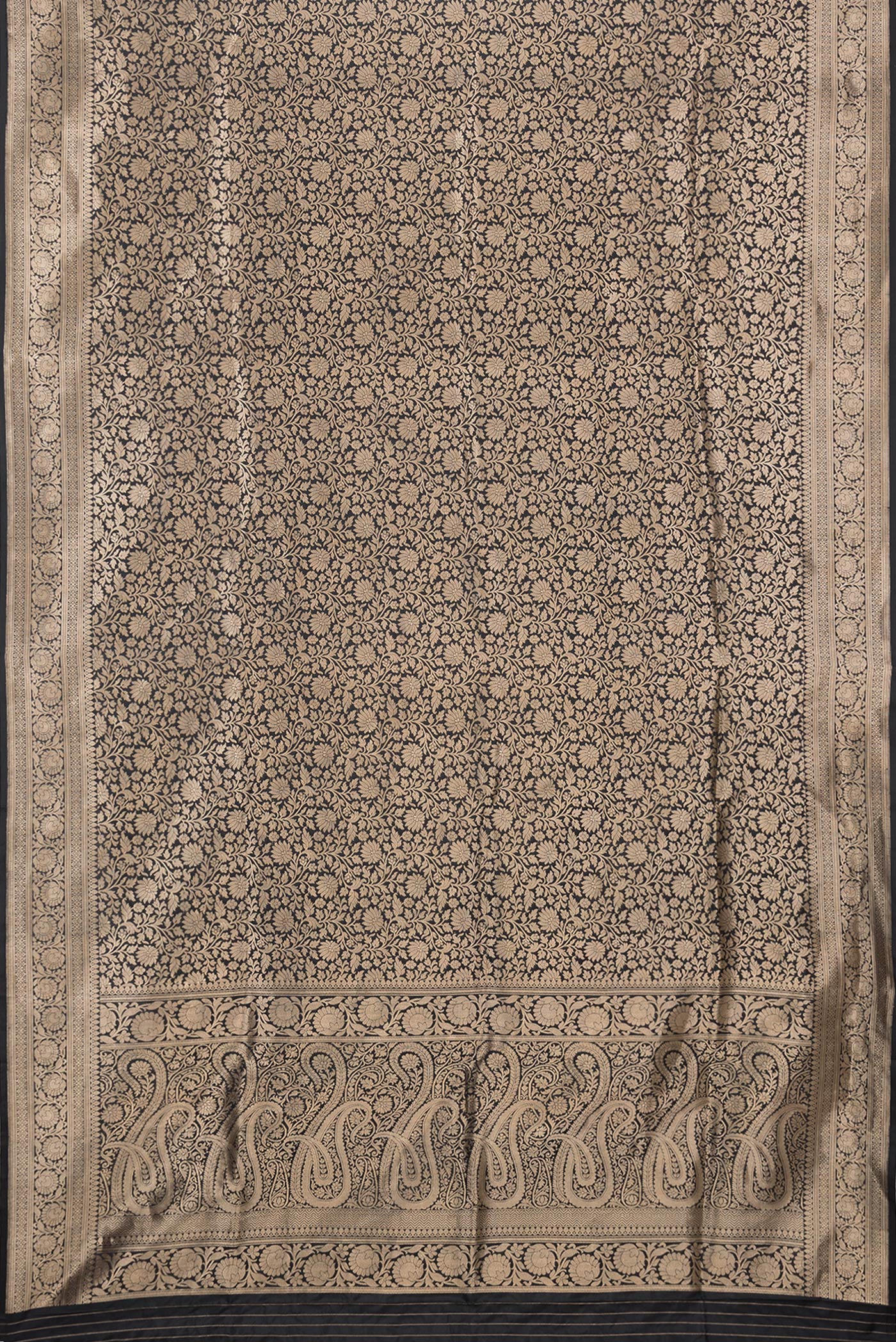 Black Banarasi Silk Saree - Image 6