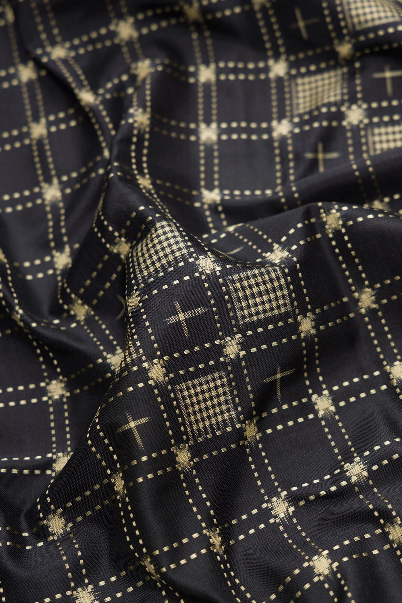 Black Double Ikat Saree - Image 2