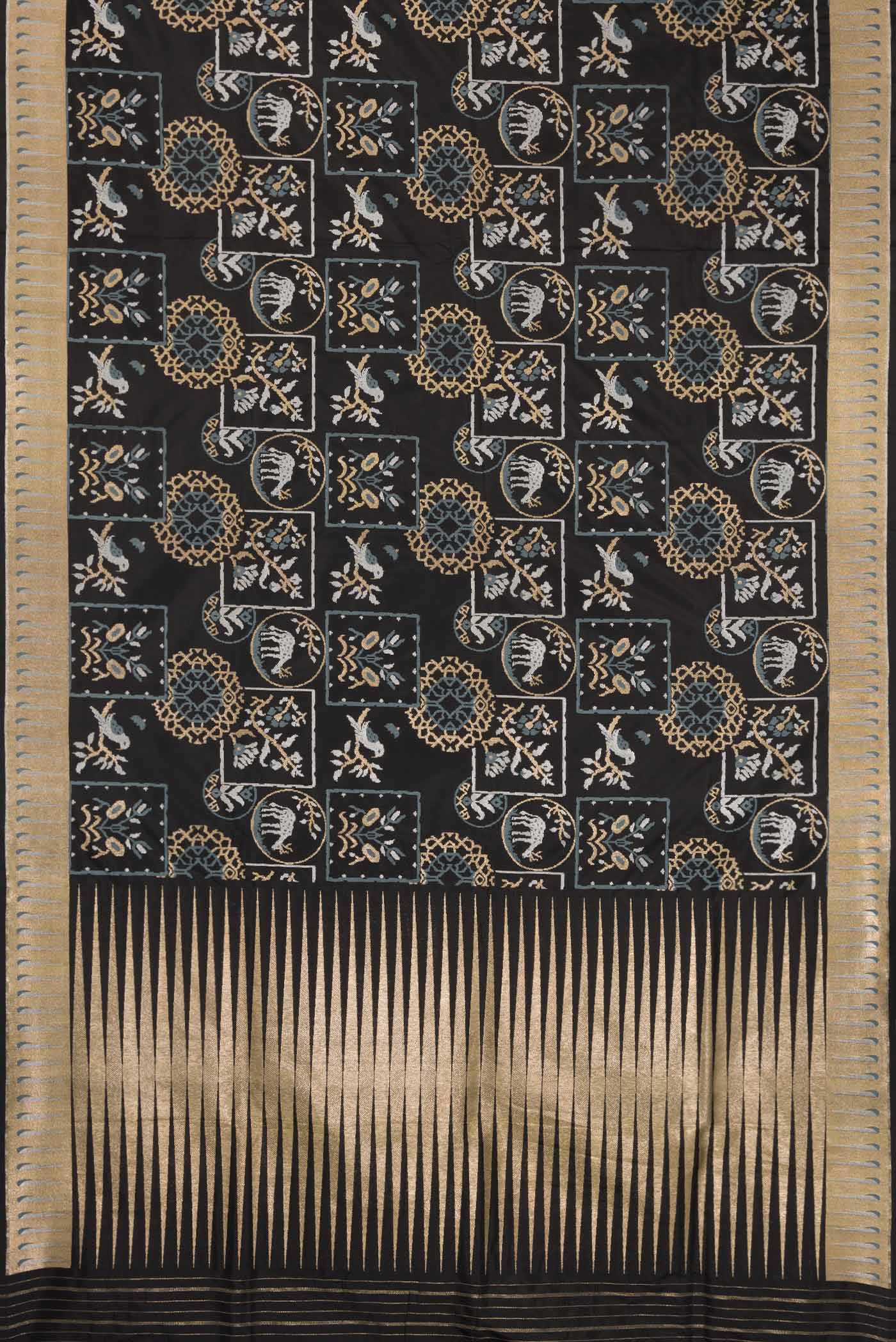 Black Dual Tone Banarasi Silk Saree - Image 6