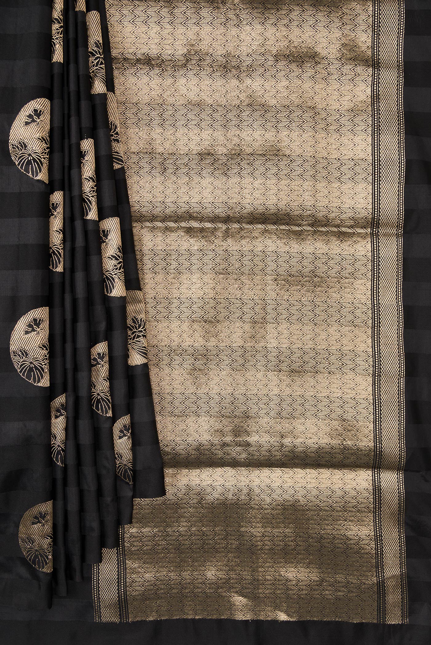 Black Banarasi Silk Saree - Image 3