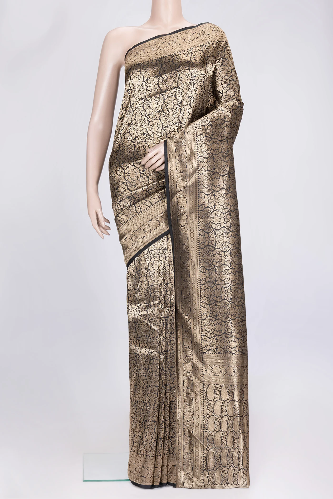 Black Banarasi Silk Saree